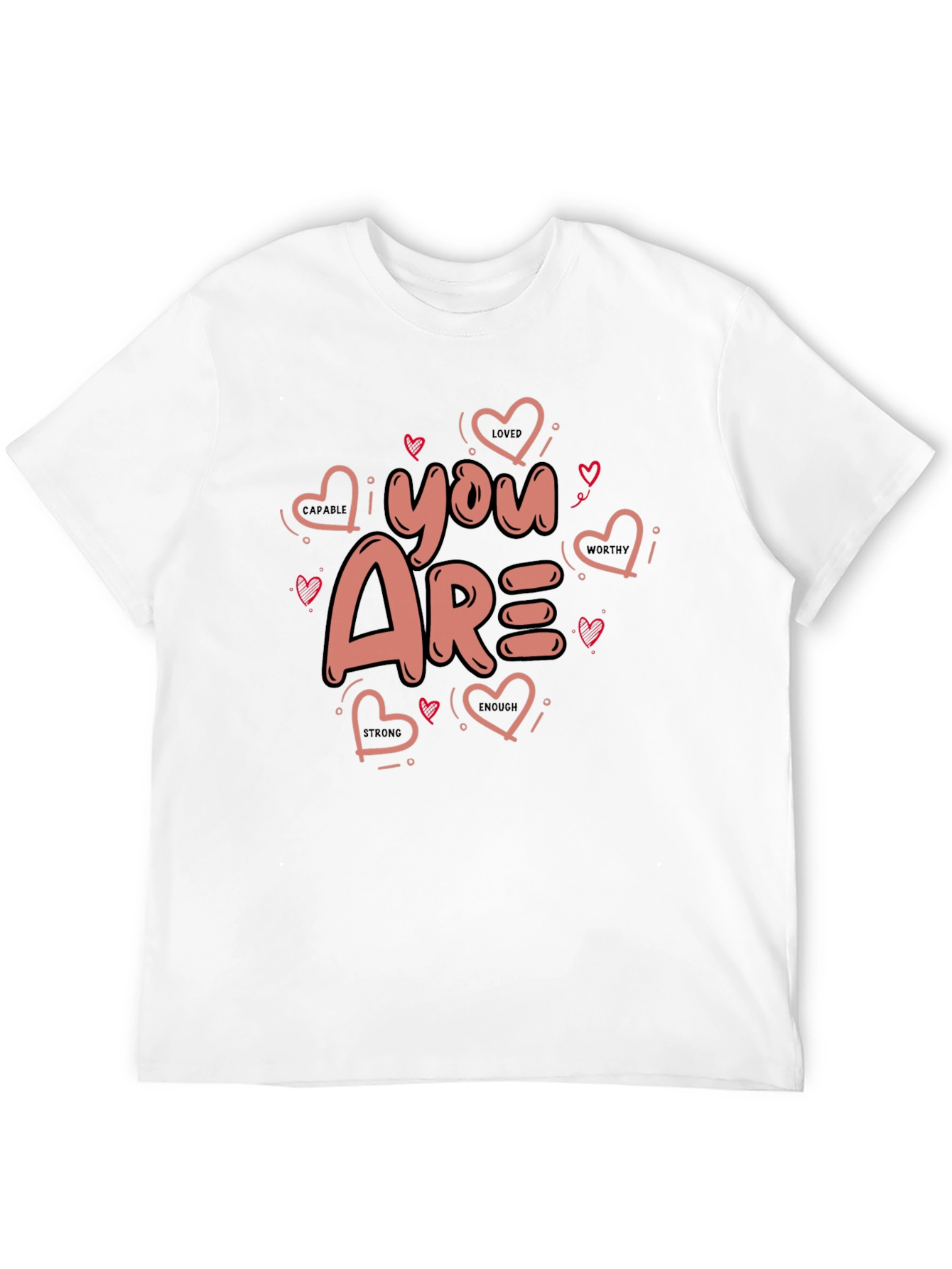 You Are Loved Valentines Black Graphic Tee