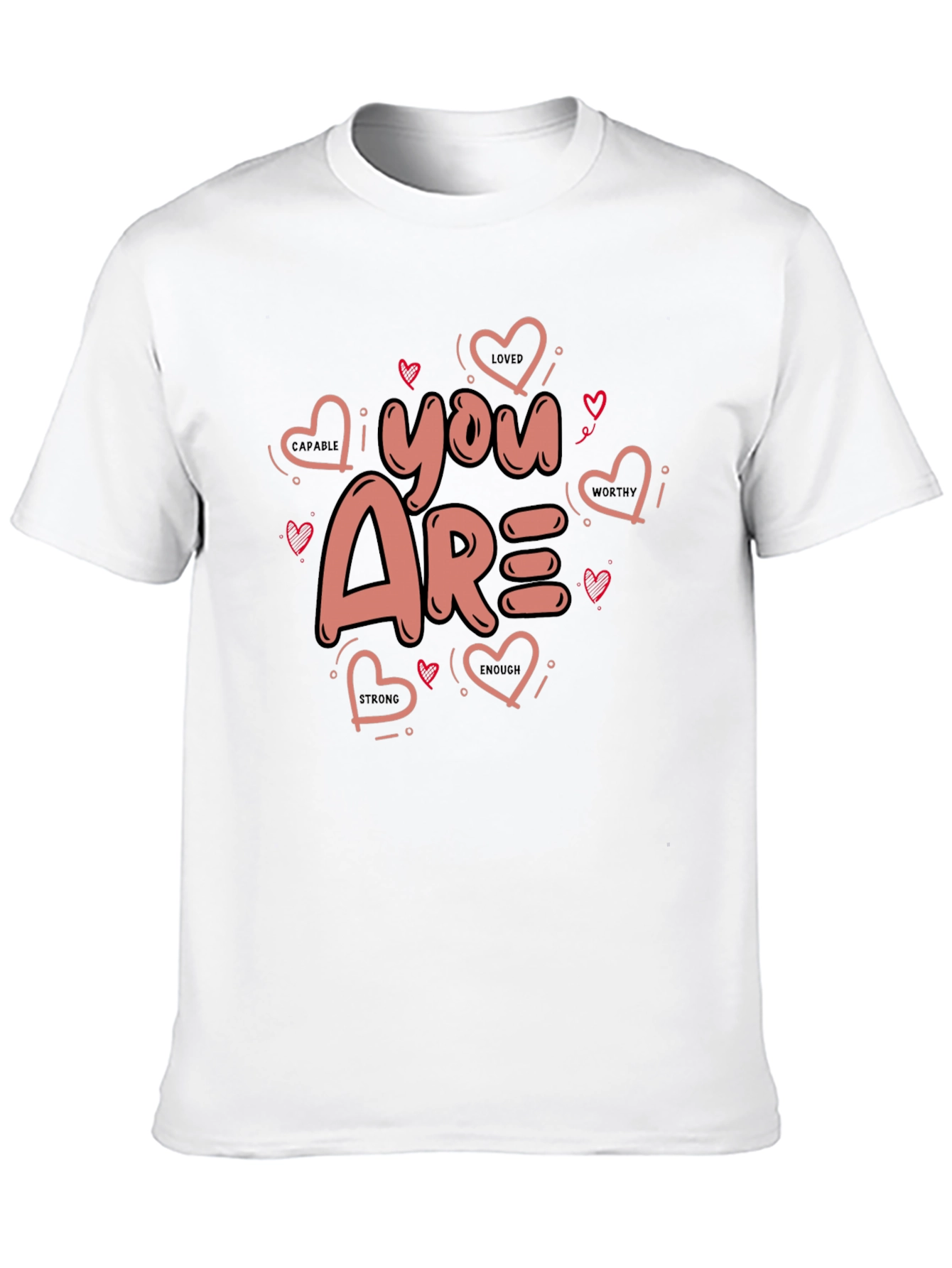 You Are Loved Valentines Black Graphic Tee