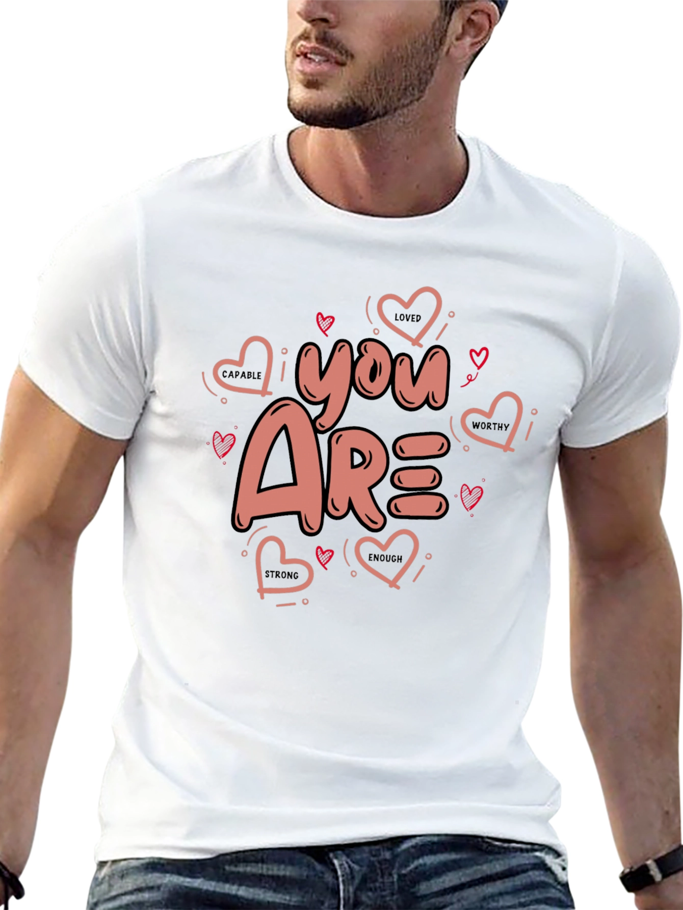 You Are Loved Valentines Black Graphic Tee