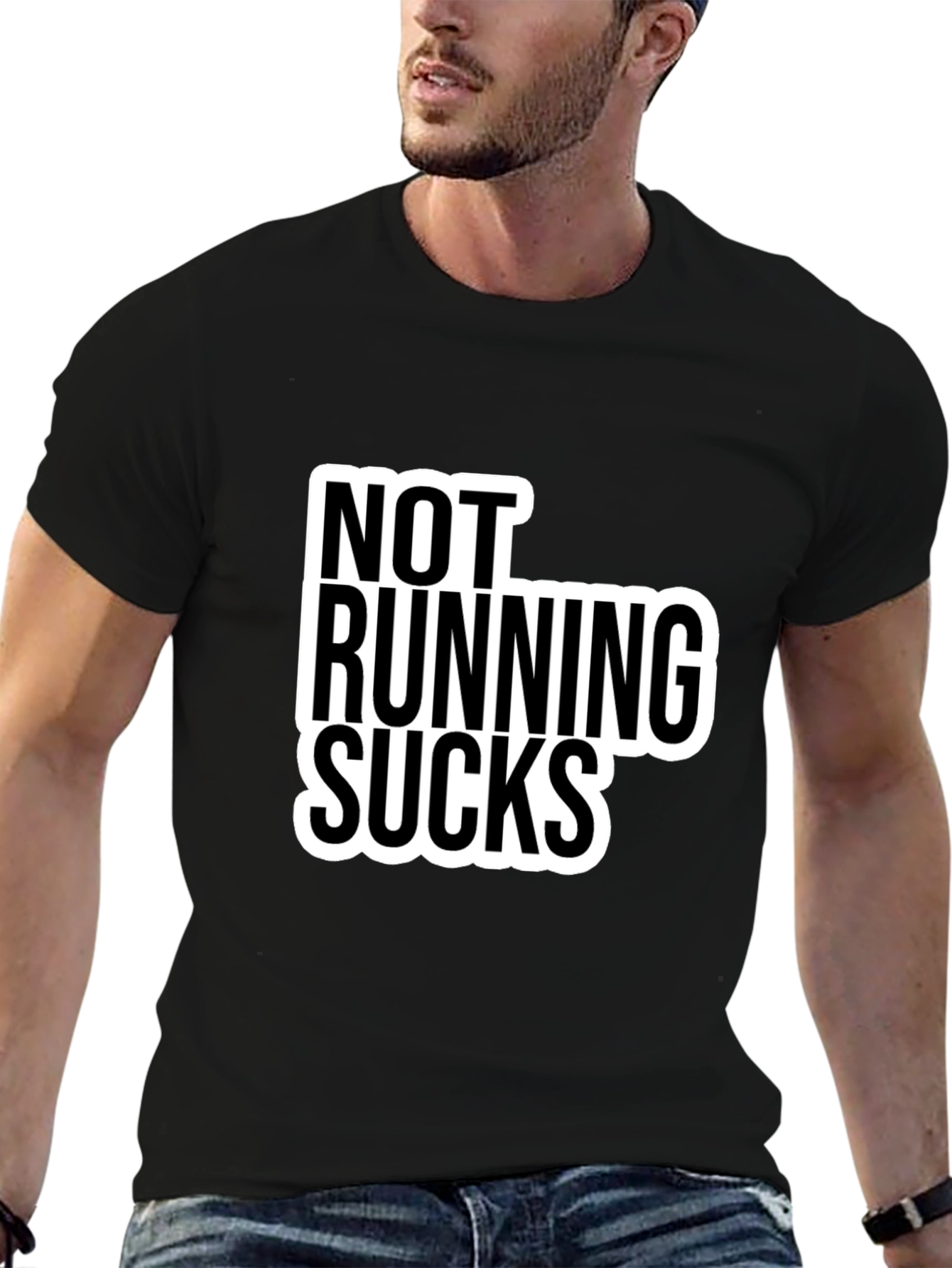 Not Running Sucks Black T-Shirt