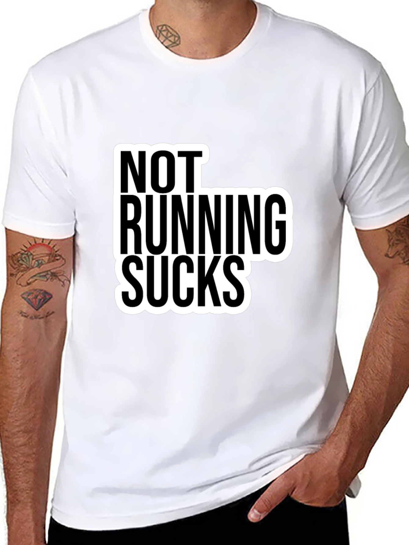 Not Running Sucks Black T-Shirt