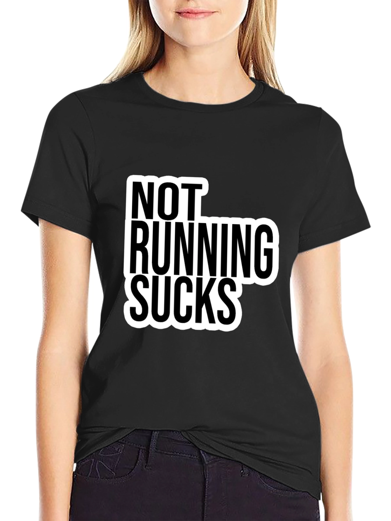 Not Running Sucks Black T-Shirt