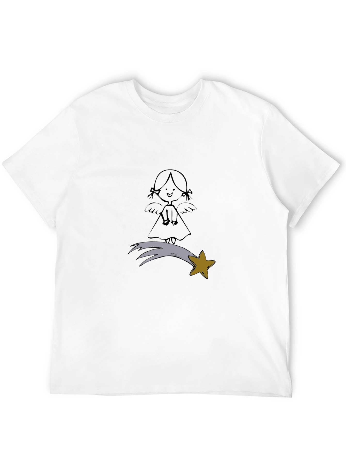 Angel & Star Graphic Black T-Shirt