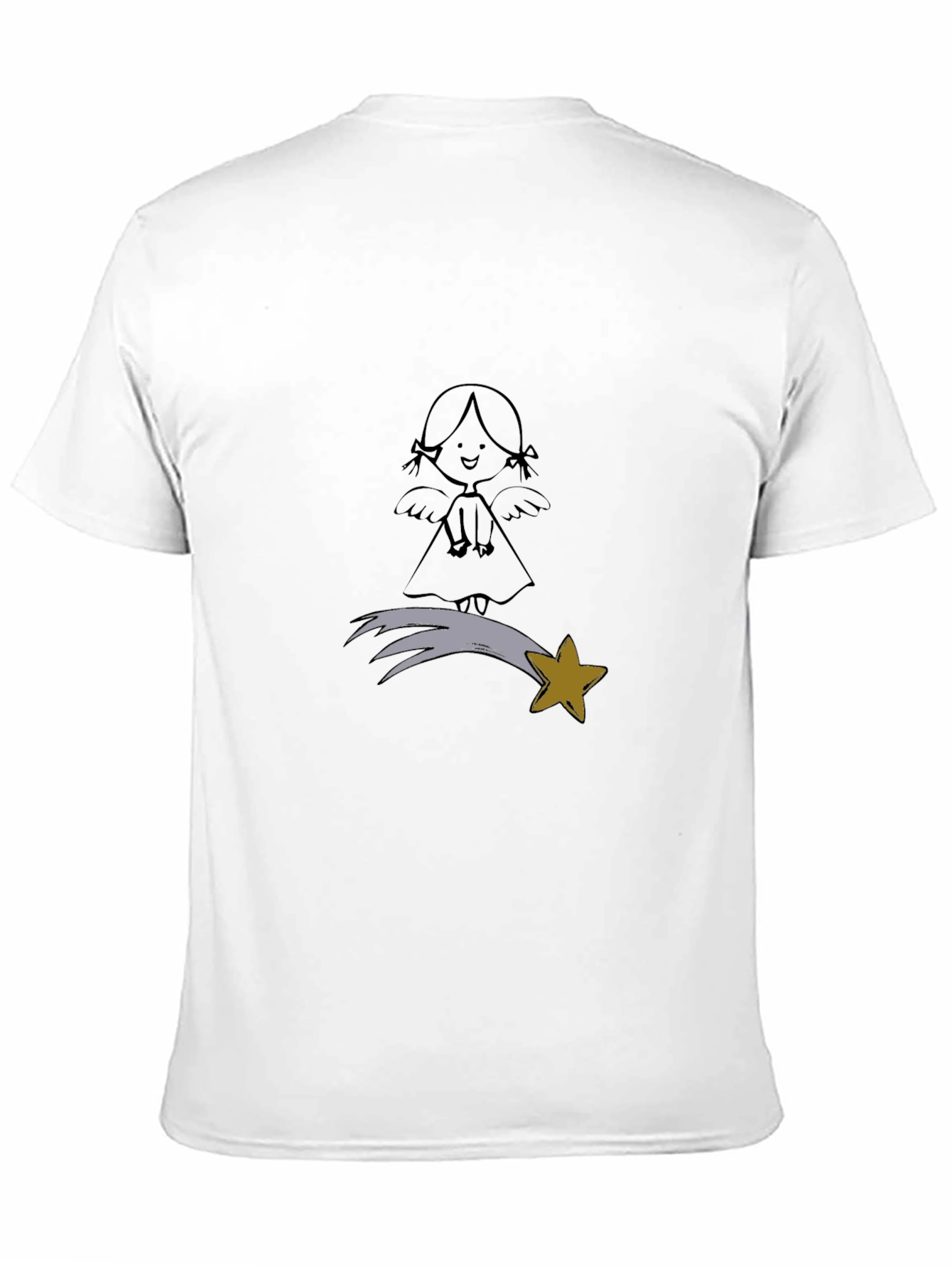 Angel & Star Graphic Black T-Shirt