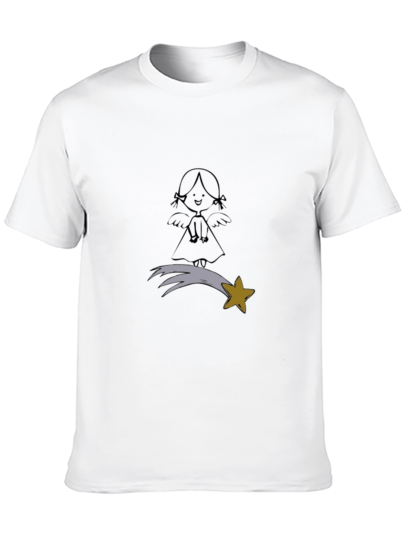 Angel & Star Graphic Black T-Shirt