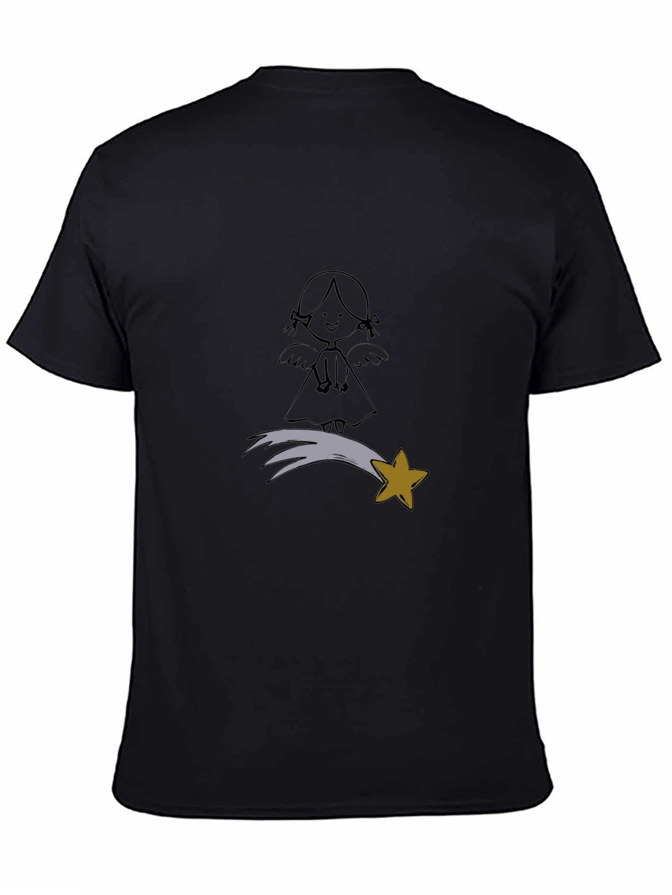 Angel & Star Graphic Black T-Shirt