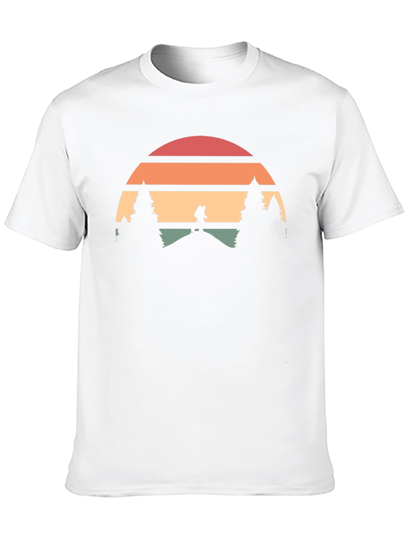 Retro Hiker Sunset Graphic Tee - Adventure Shirt
