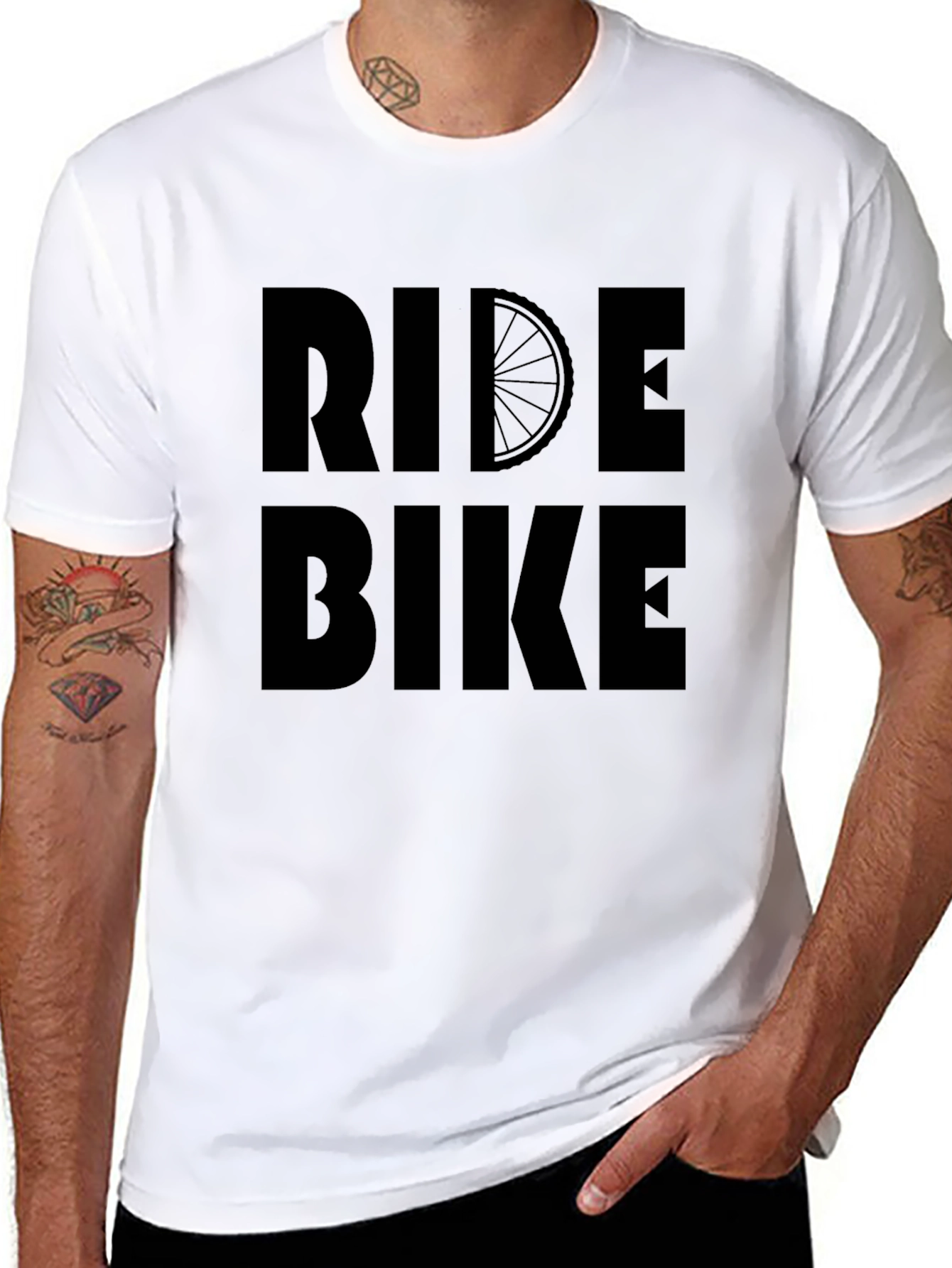Ride Bike Graphic T-Shirt - Black Casual Tee