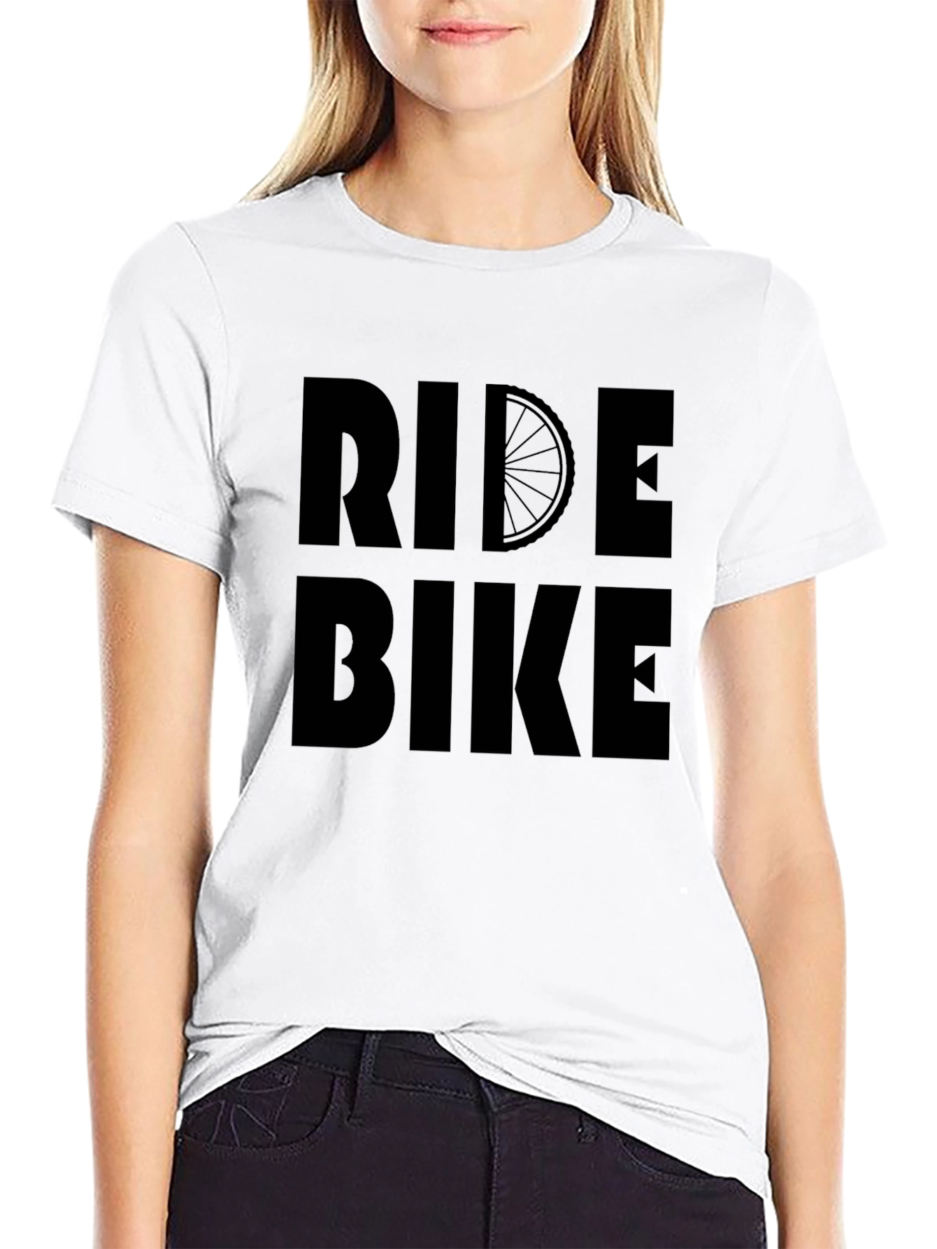 Ride Bike Graphic T-Shirt - Black Casual Tee