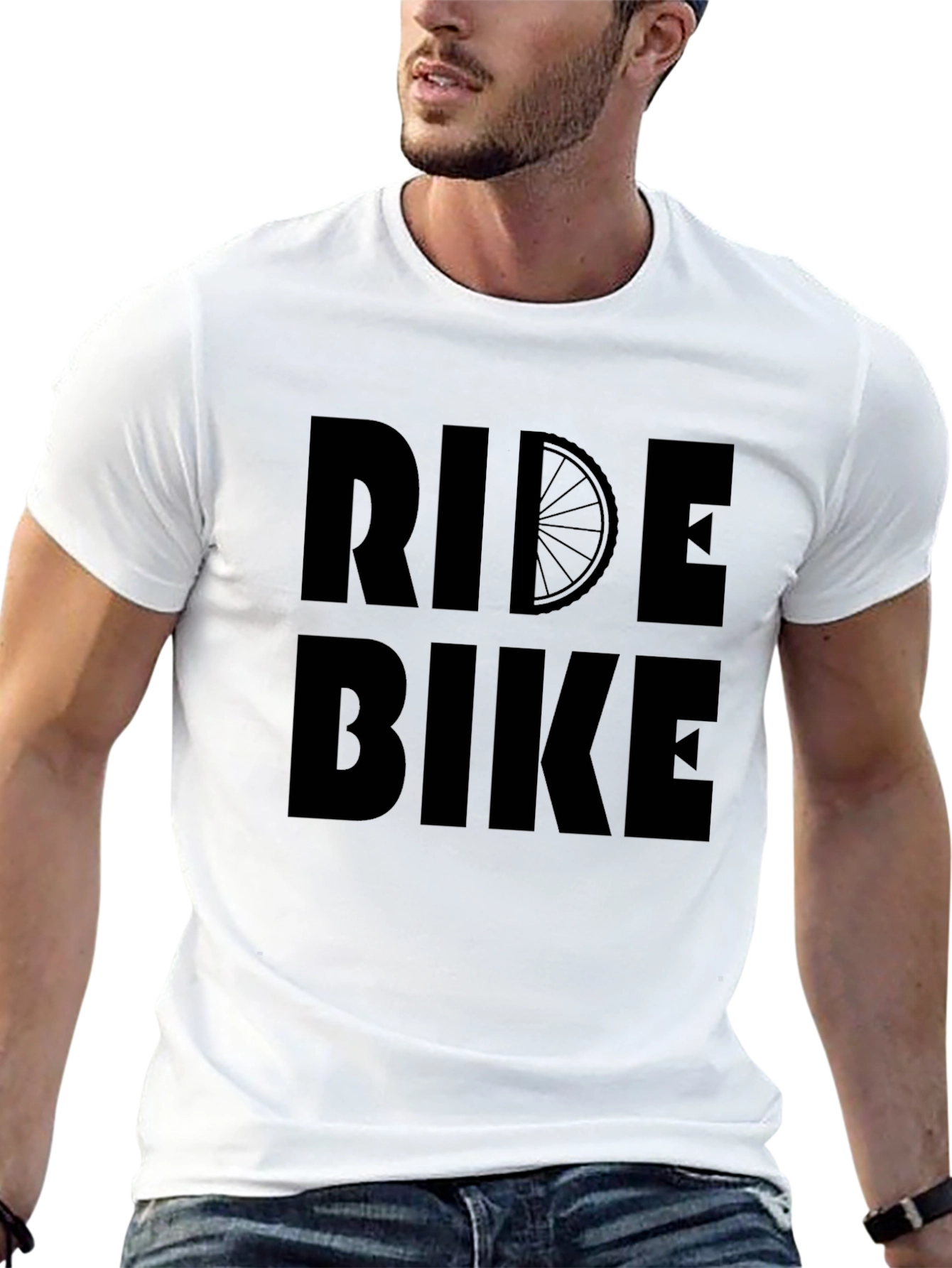 Ride Bike Graphic T-Shirt - Black Casual Tee