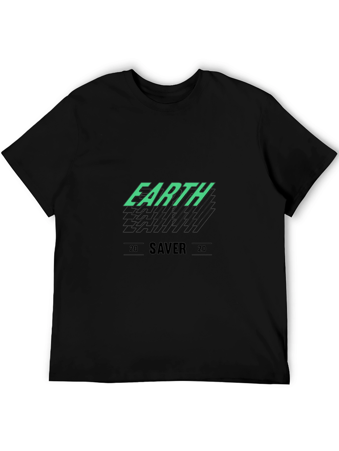 Earth Saver Graphic Tee - Black Cotton T-Shirt