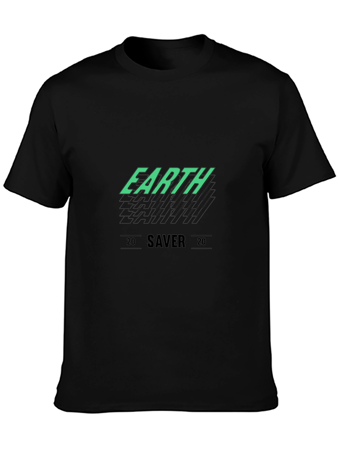 Earth Saver Graphic Tee - Black Cotton T-Shirt