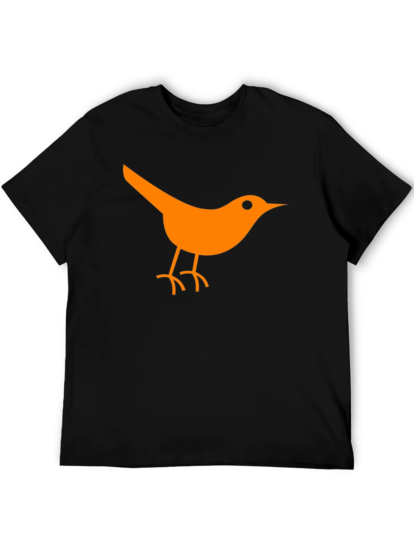 Orange Bird Graphic Black T-Shirt