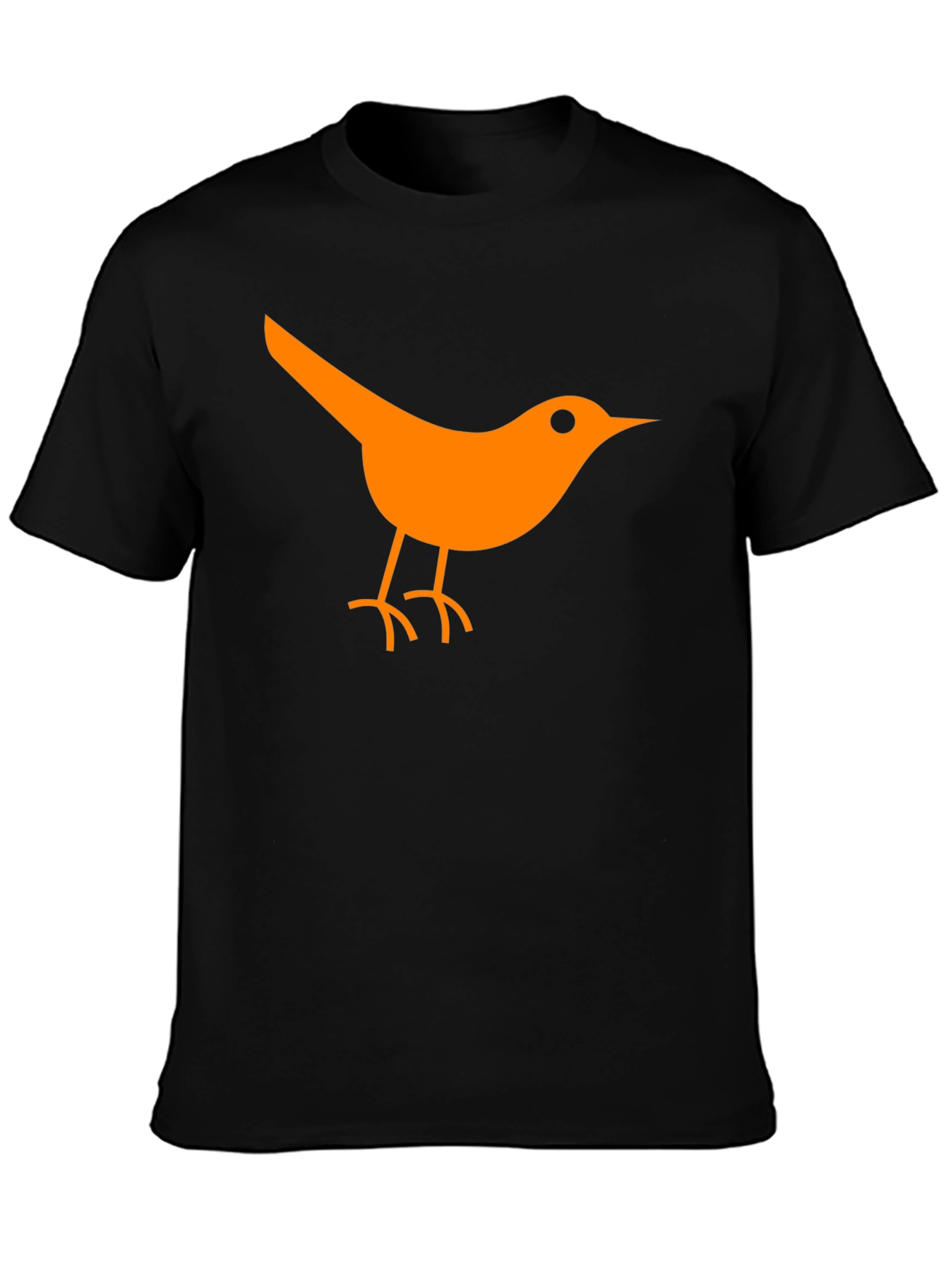 Orange Bird Graphic Black T-Shirt