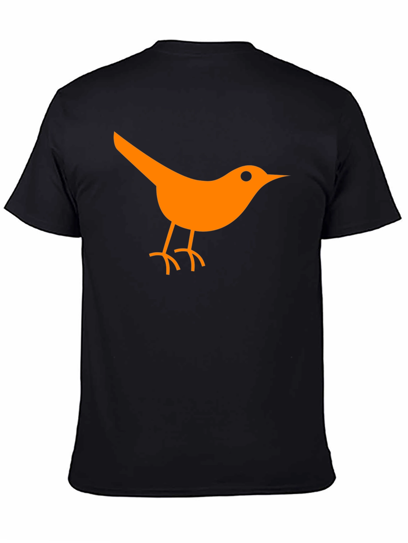 Orange Bird Graphic Black T-Shirt