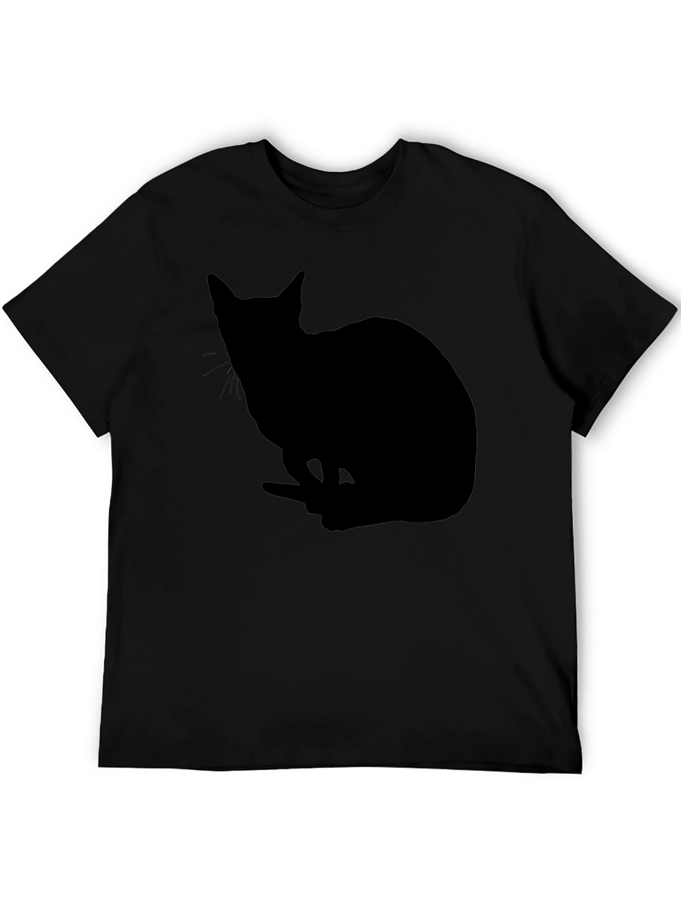 Black Cat Silhouette Graphic T-Shirt