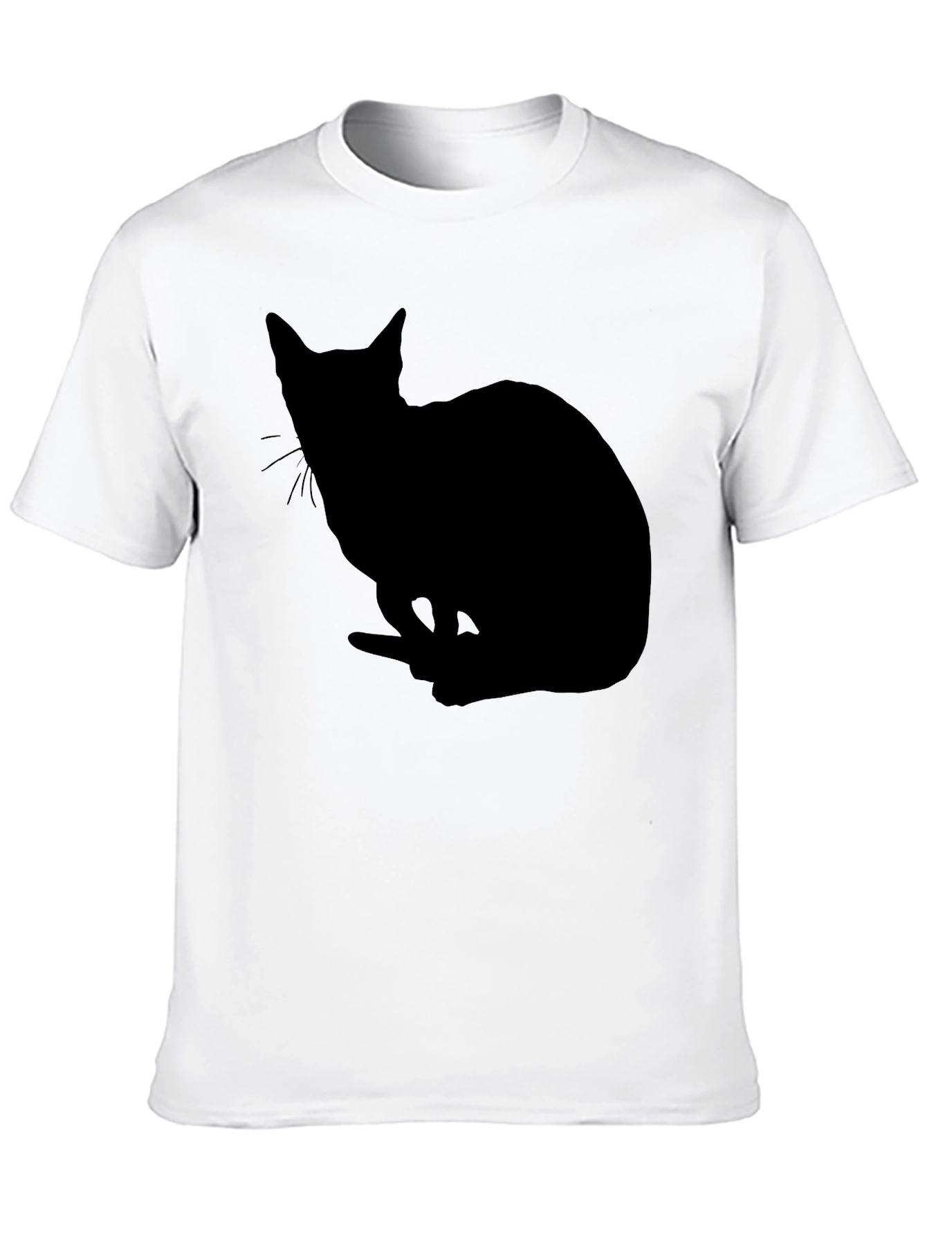 Black Cat Silhouette Graphic T-Shirt