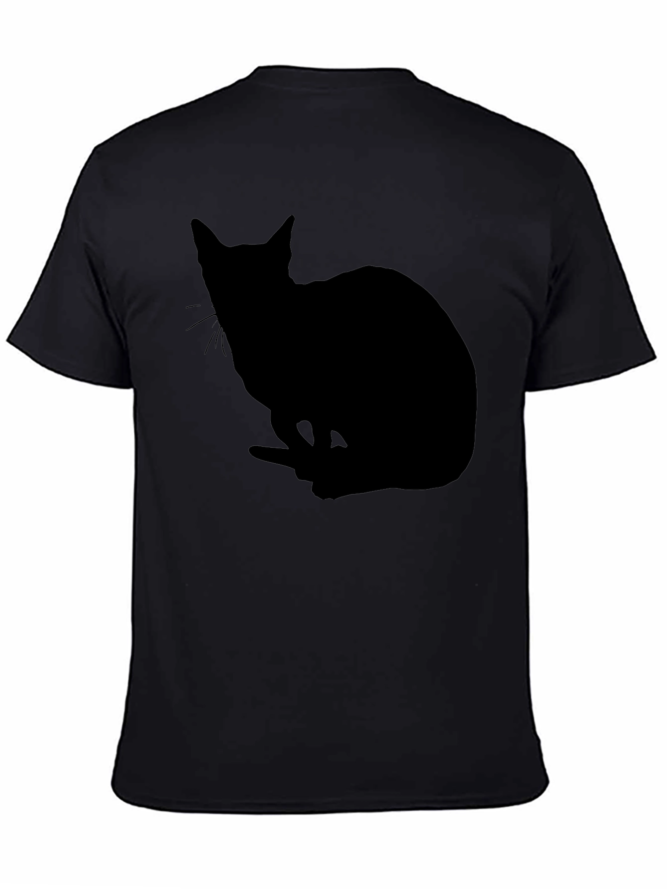 Black Cat Silhouette Graphic T-Shirt