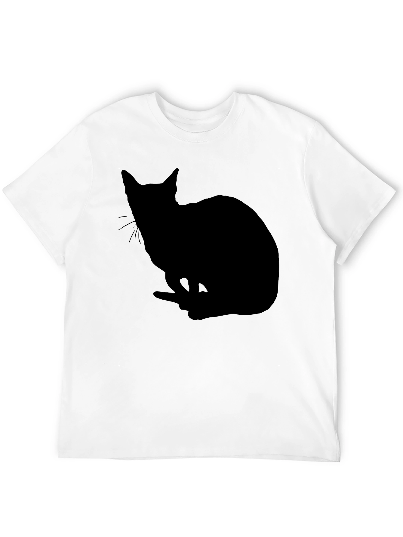 Black Cat Silhouette Graphic T-Shirt