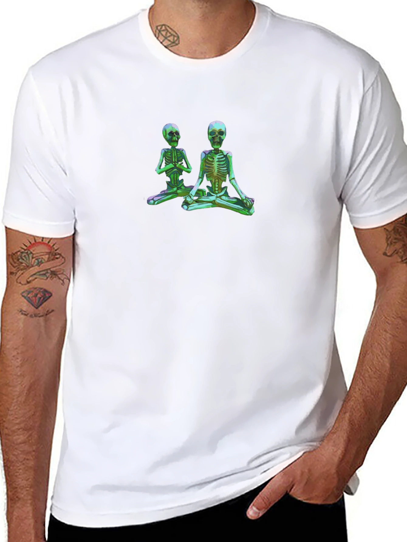 Yoga Skeletons Graphic Tee - Meditate in Style!