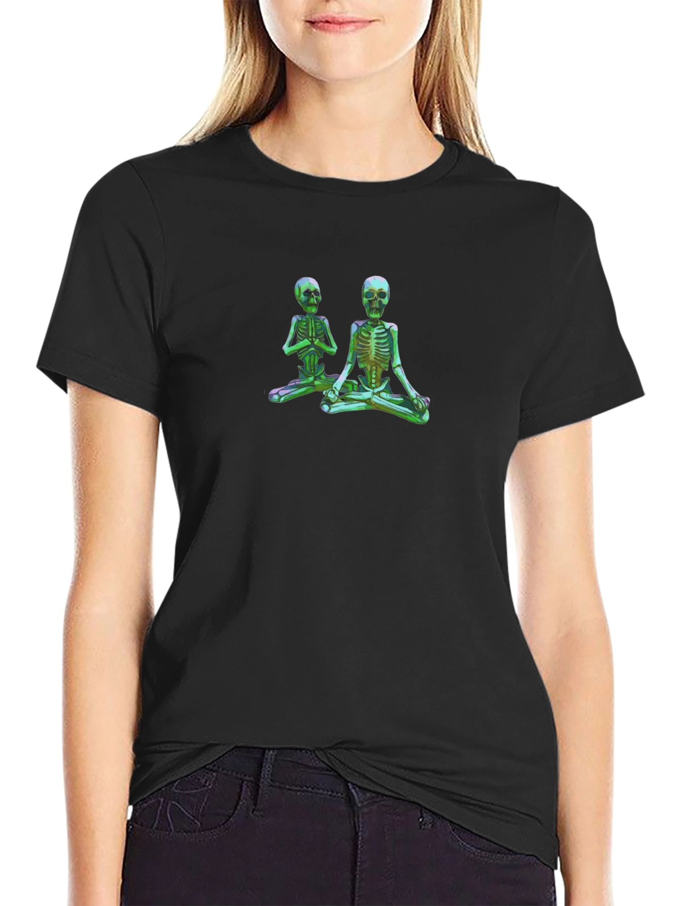Yoga Skeletons Graphic Tee - Meditate in Style!