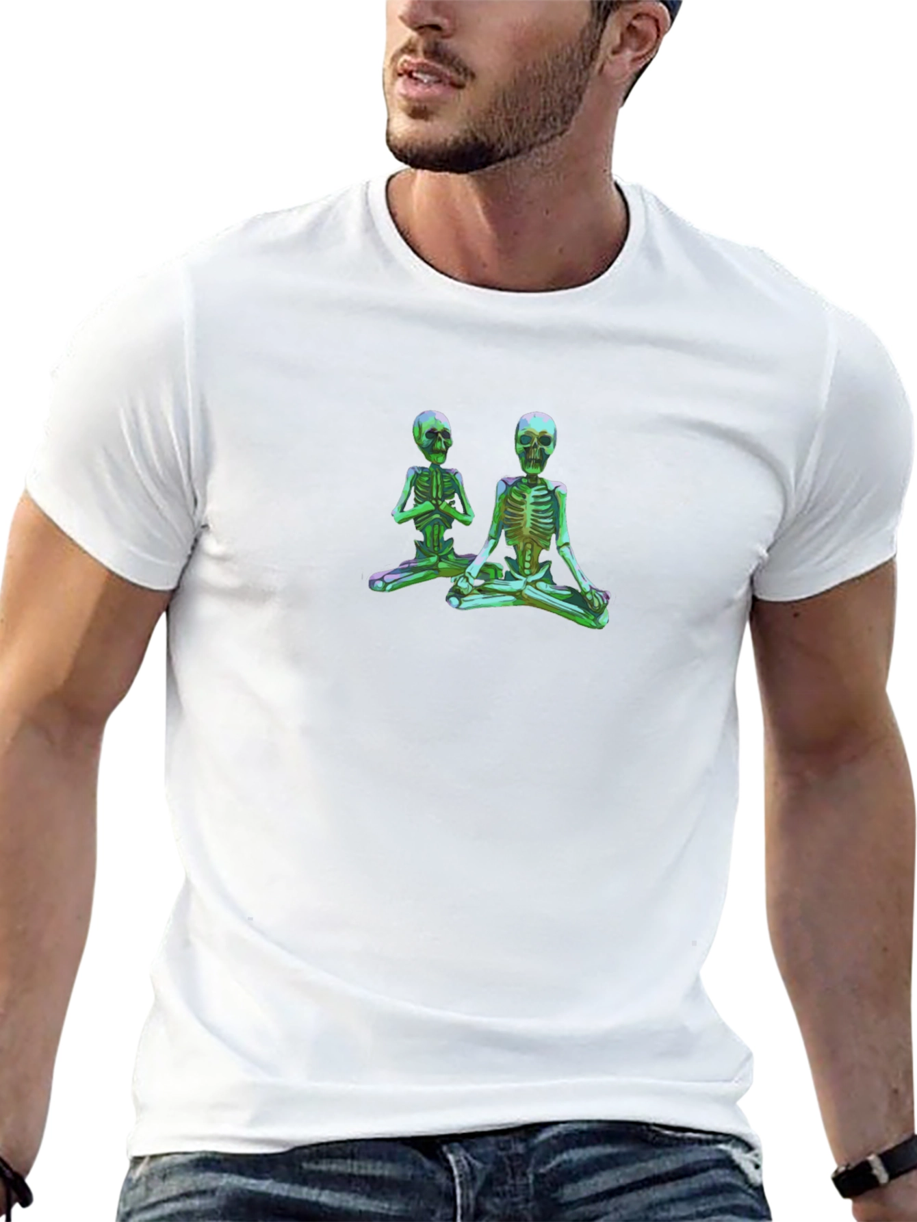Yoga Skeletons Graphic Tee - Meditate in Style!
