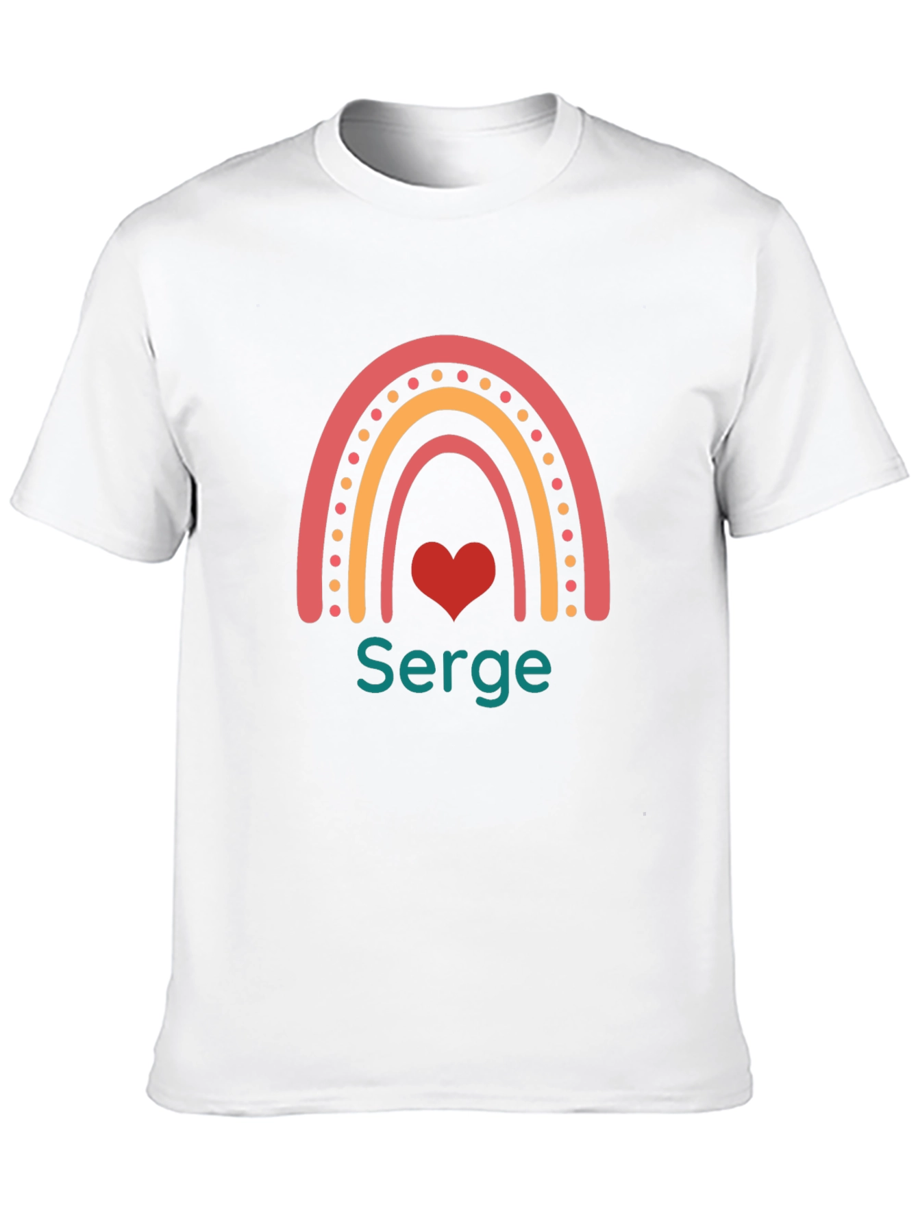 Rainbow Heart Serge T-Shirt - Custom Name Tee