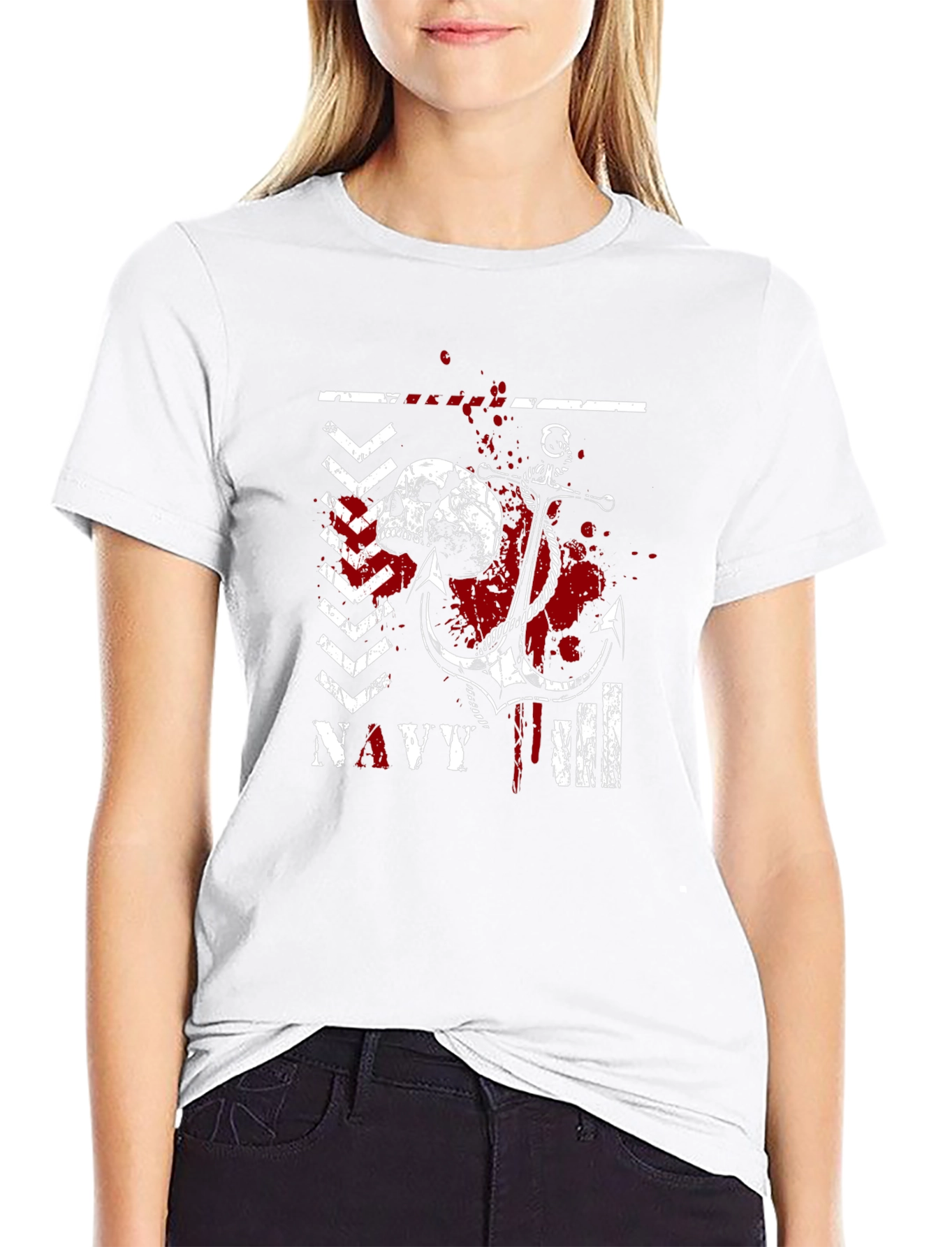 Navy Skull & Anchor Graphic Tee