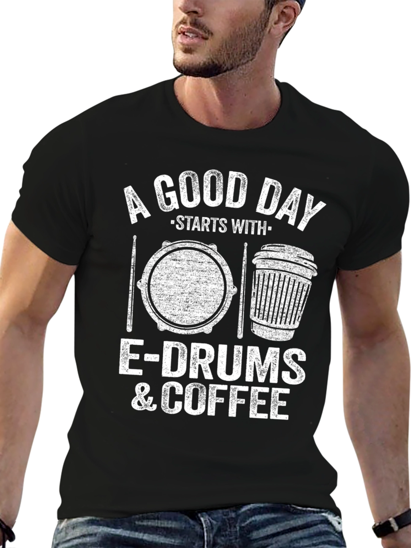 A Good Day Starts With E-Drums & Coffee T-Shirt
