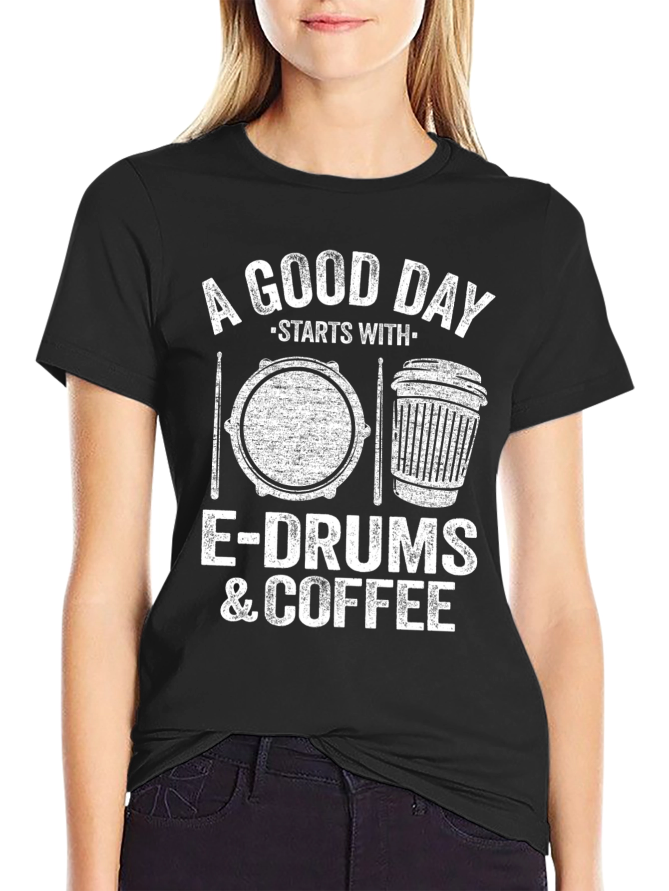 A Good Day Starts With E-Drums & Coffee T-Shirt