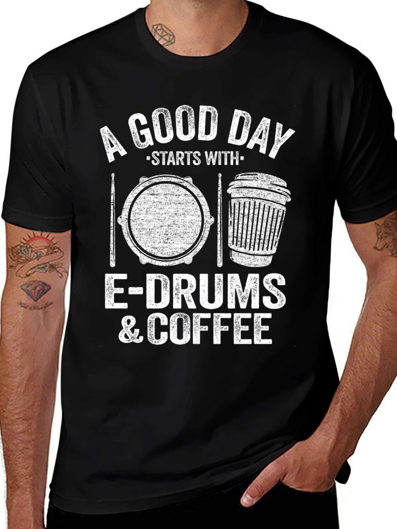 A Good Day Starts With E-Drums & Coffee T-Shirt