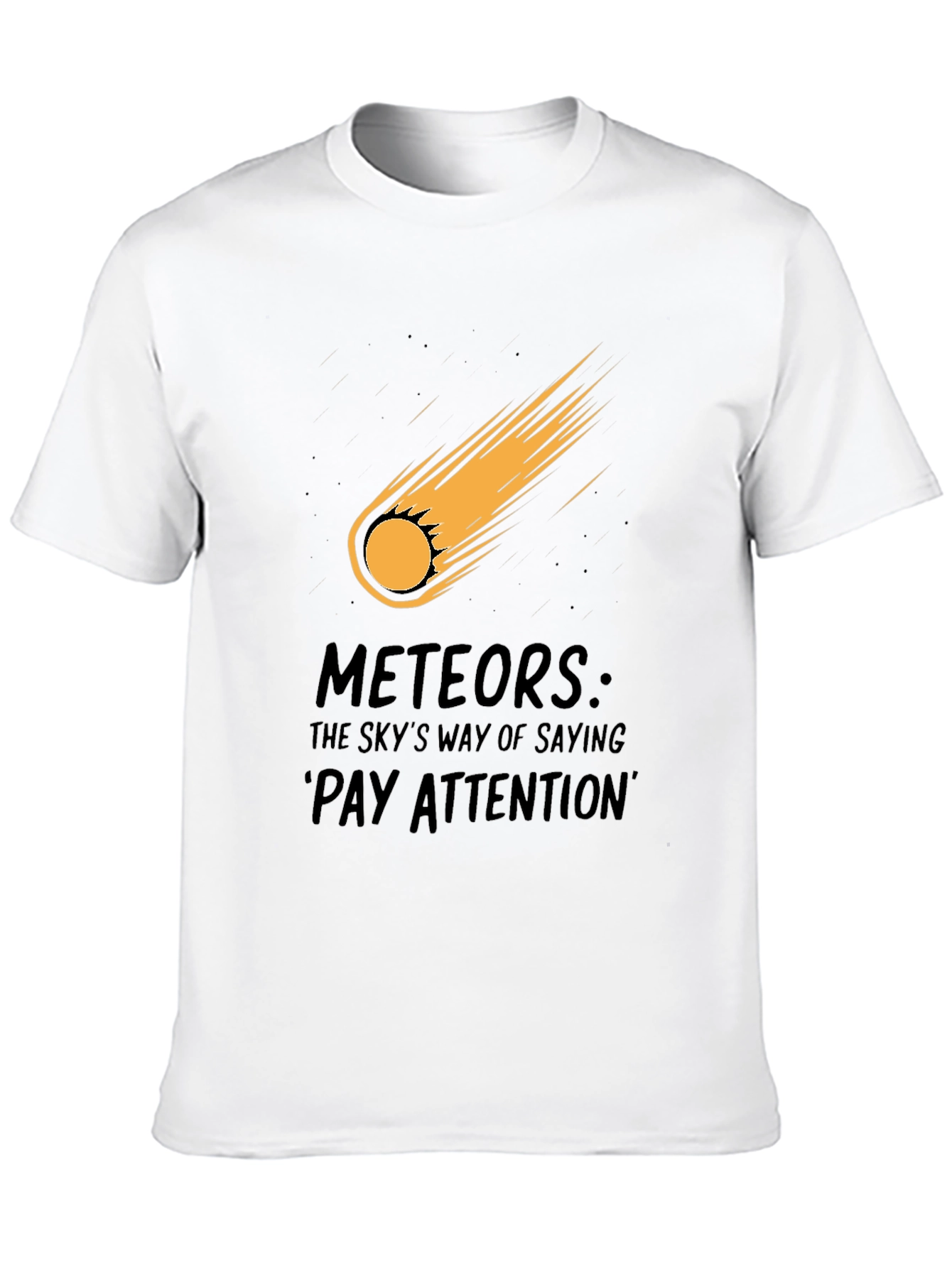 Meteor Strike Black T-Shirt - Pay Attention!