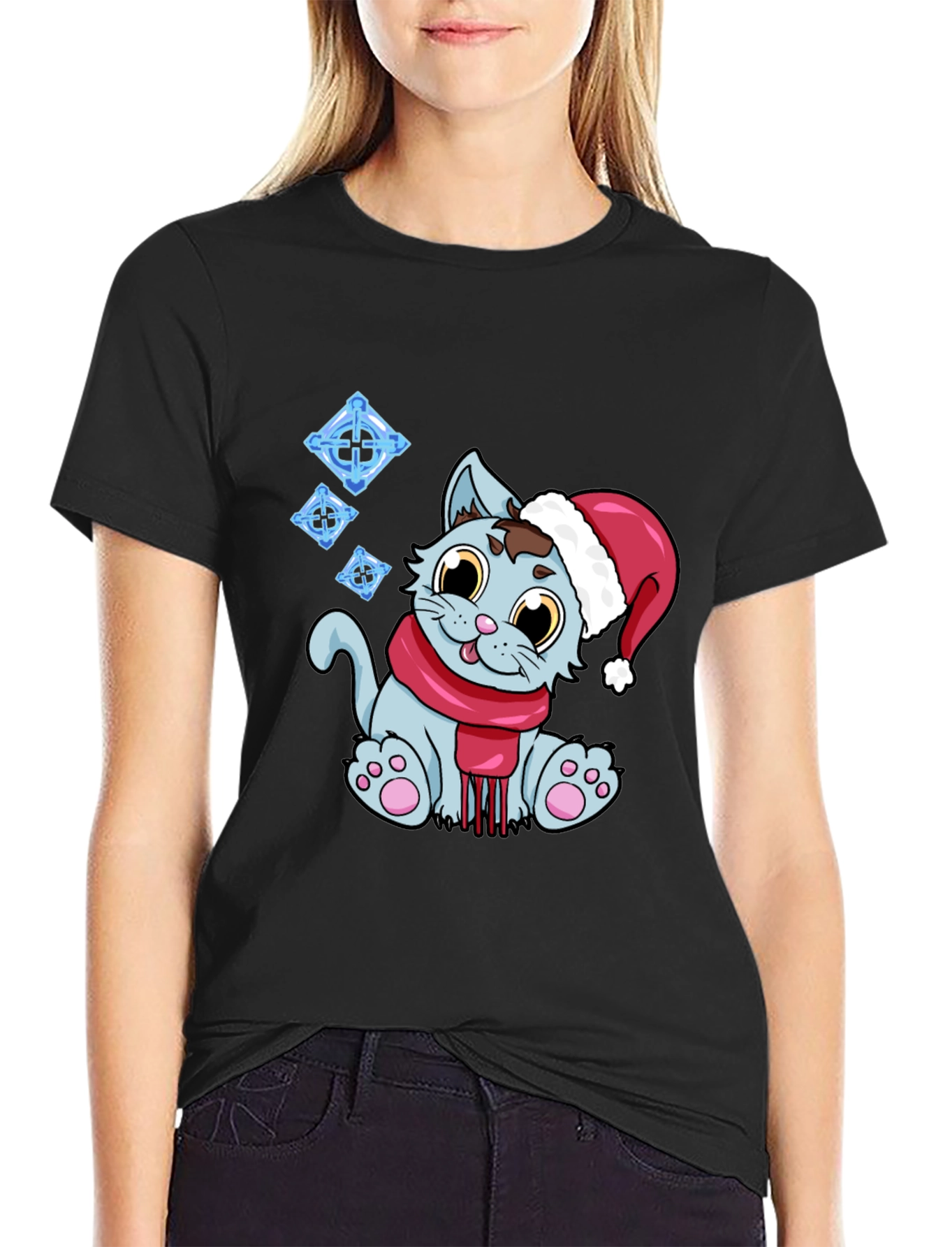 Festive Cat T-Shirt - Holiday Cheer
