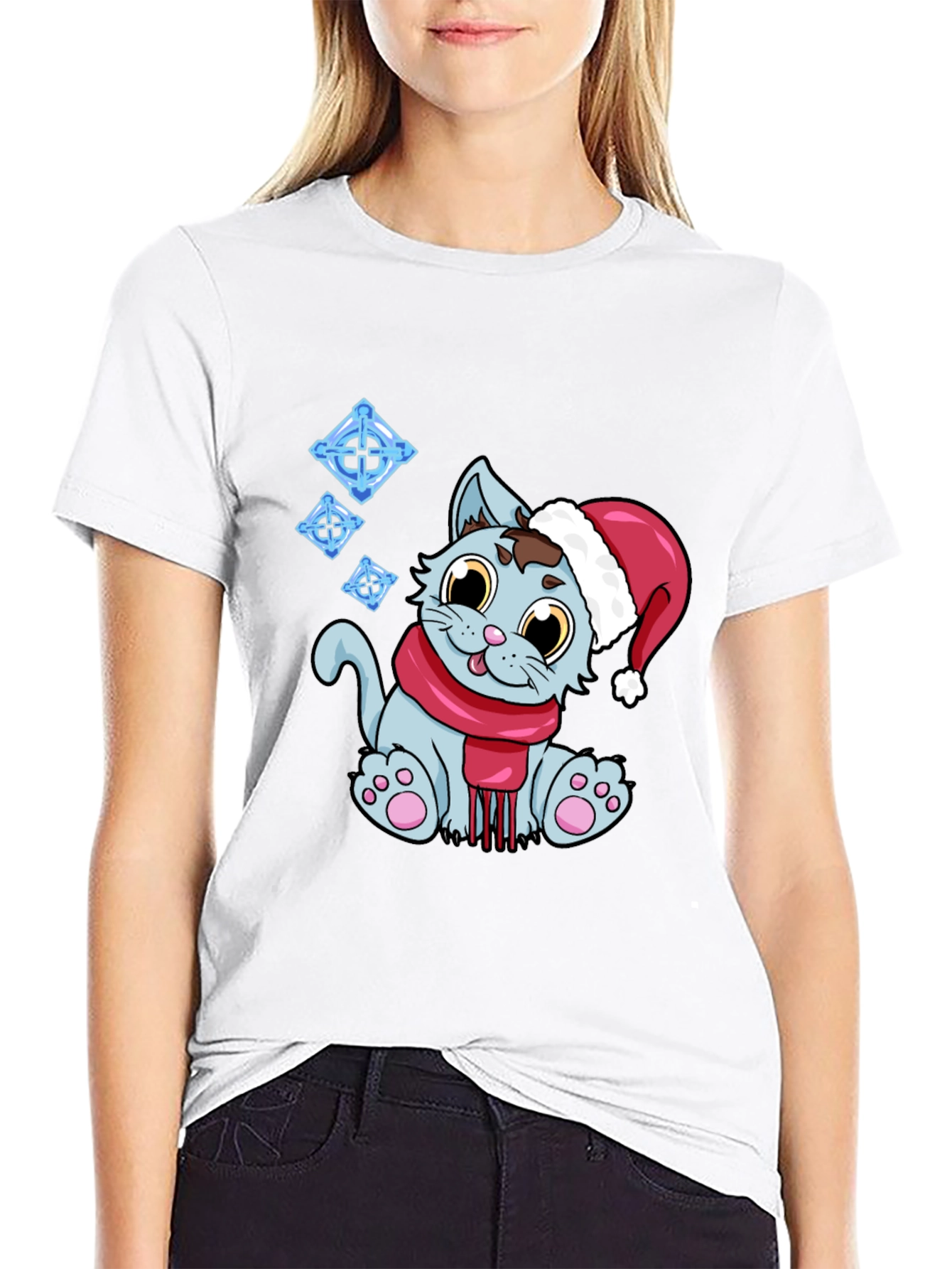 Festive Cat T-Shirt - Holiday Cheer