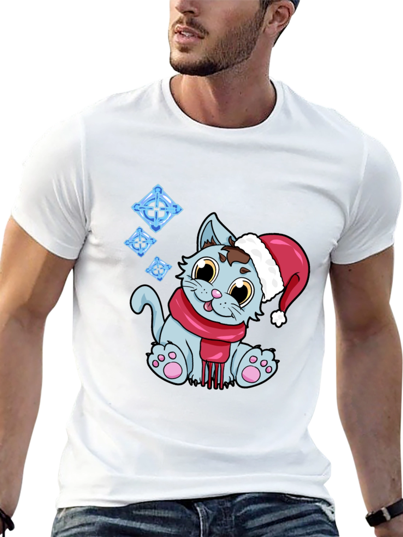 Festive Cat T-Shirt - Holiday Cheer