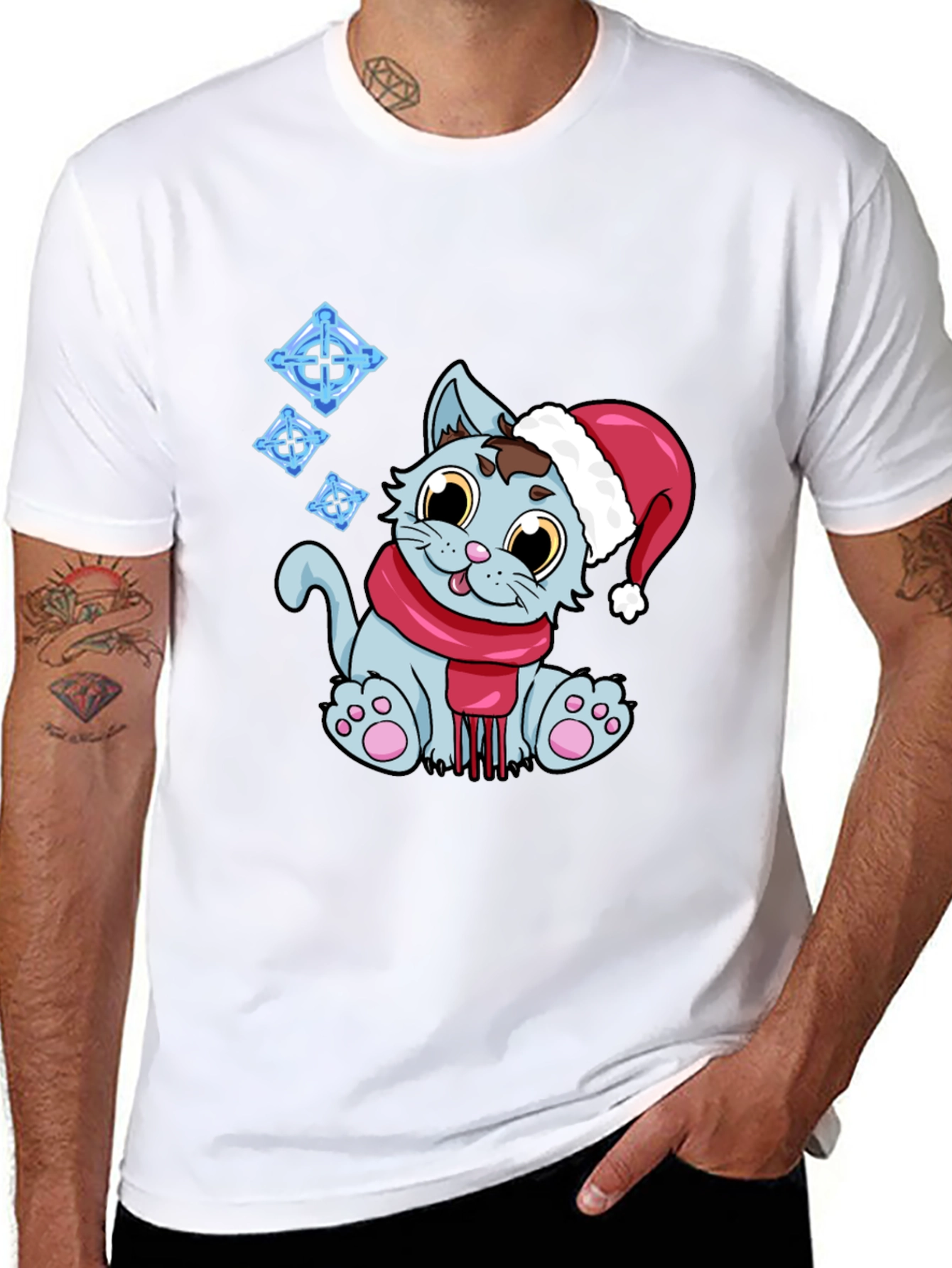 Festive Cat T-Shirt - Holiday Cheer