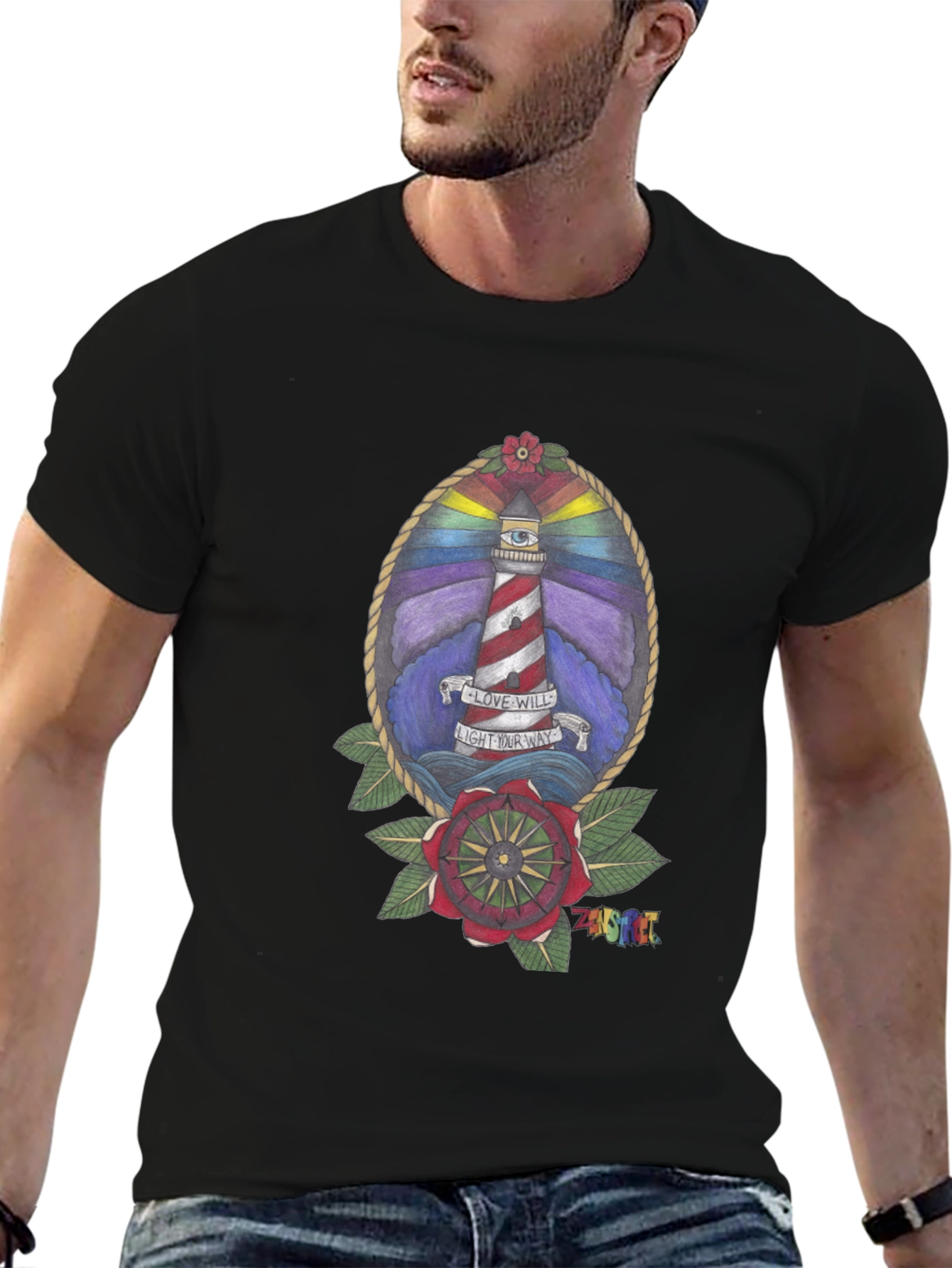 Lighthouse Graphic Tee - Love Will Light Your Way