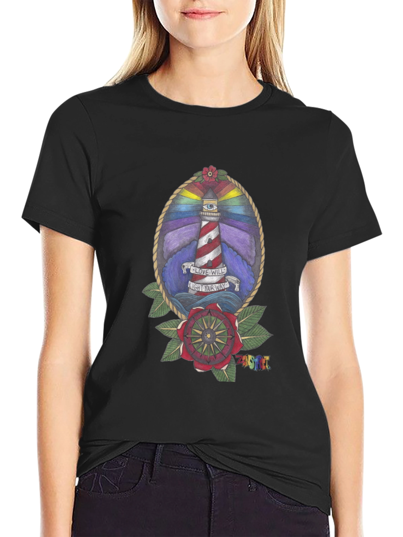 Lighthouse Graphic Tee - Love Will Light Your Way