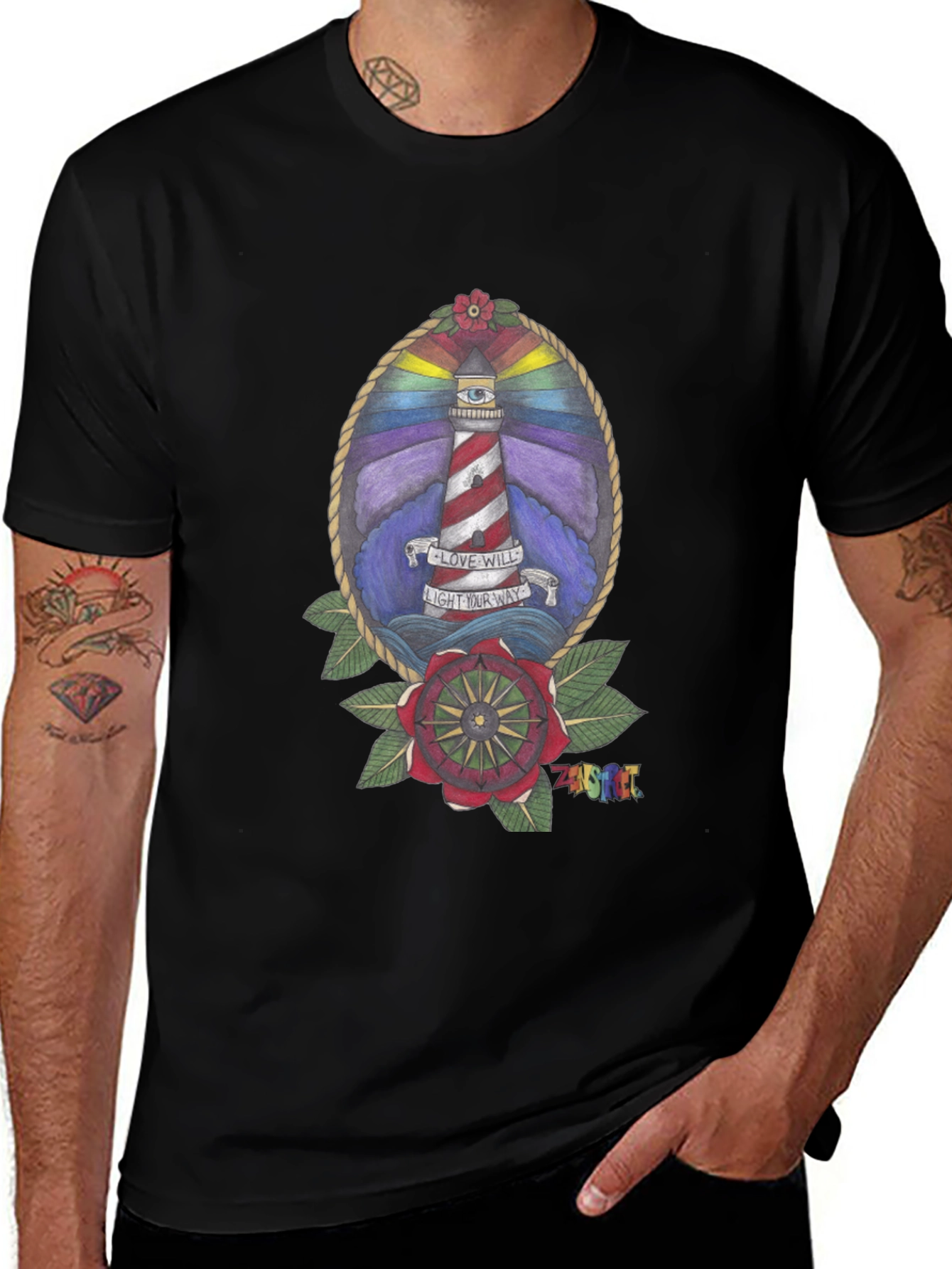 Lighthouse Graphic Tee - Love Will Light Your Way