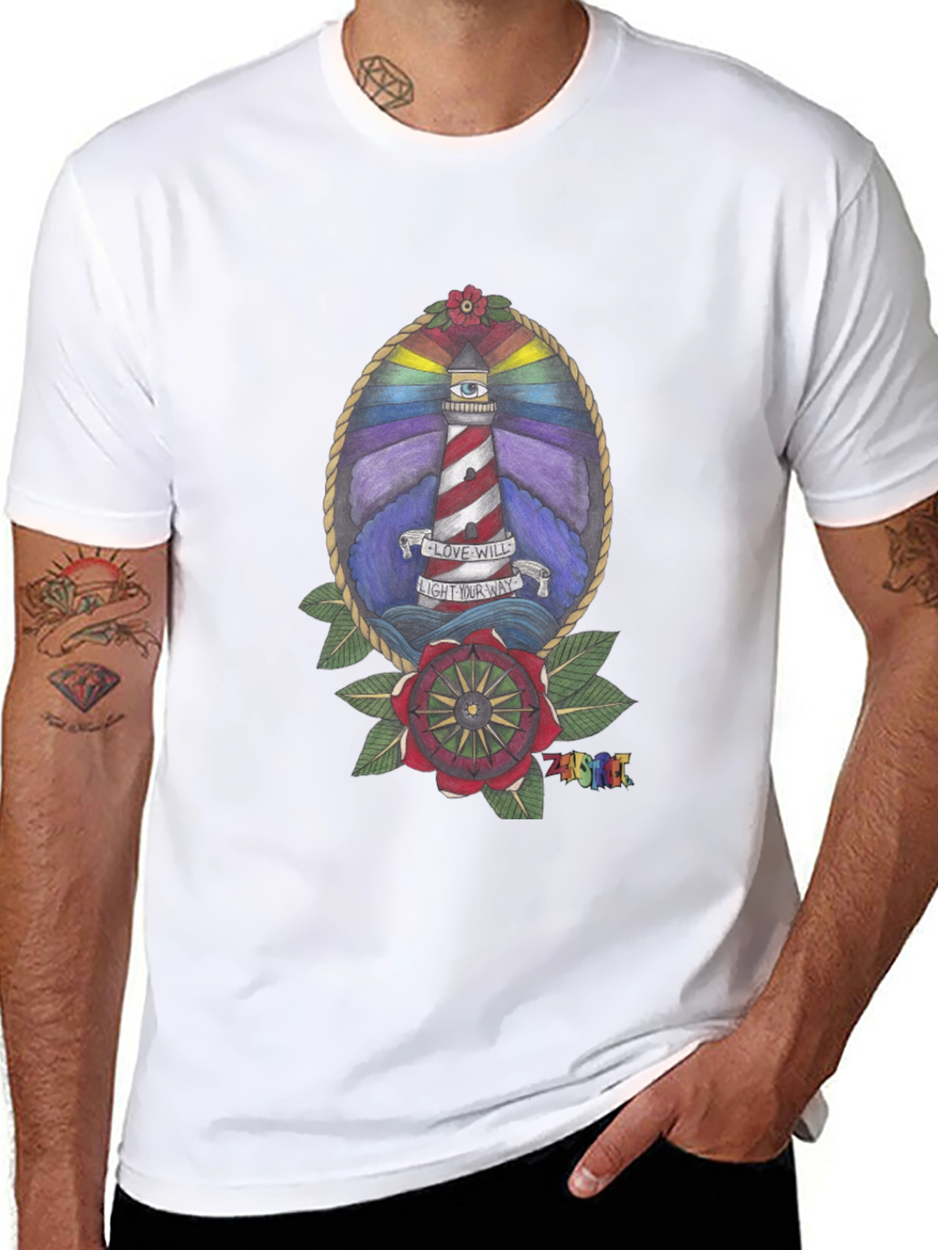 Lighthouse Graphic Tee - Love Will Light Your Way