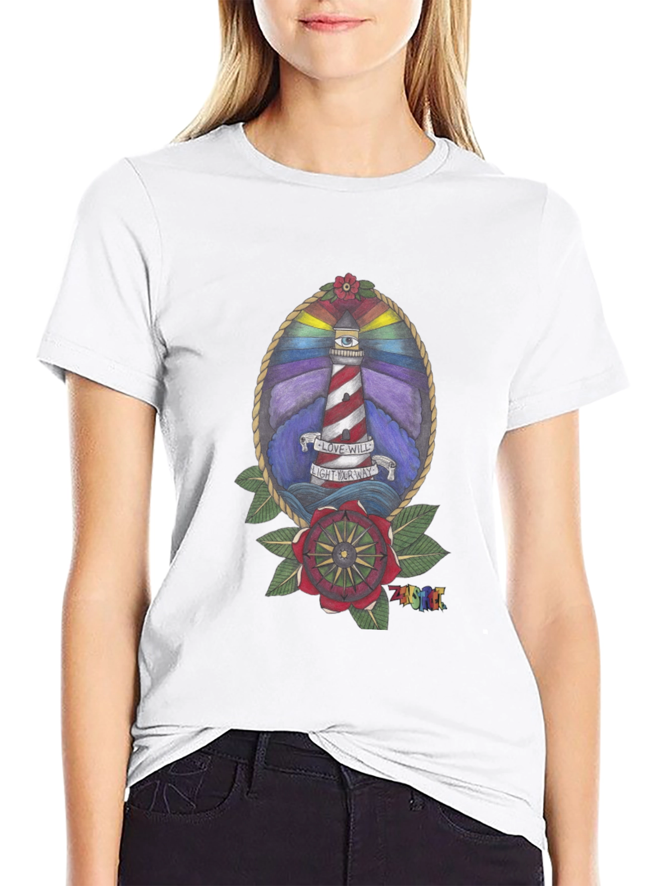 Lighthouse Graphic Tee - Love Will Light Your Way