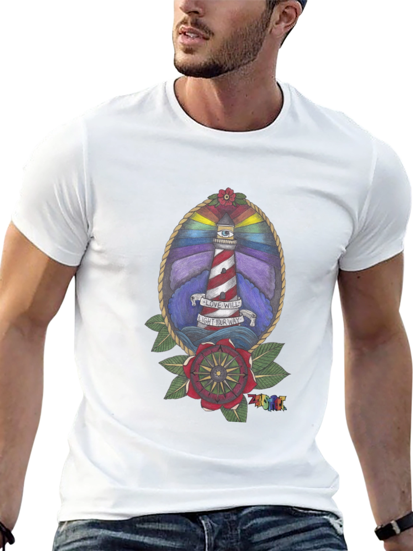 Lighthouse Graphic Tee - Love Will Light Your Way