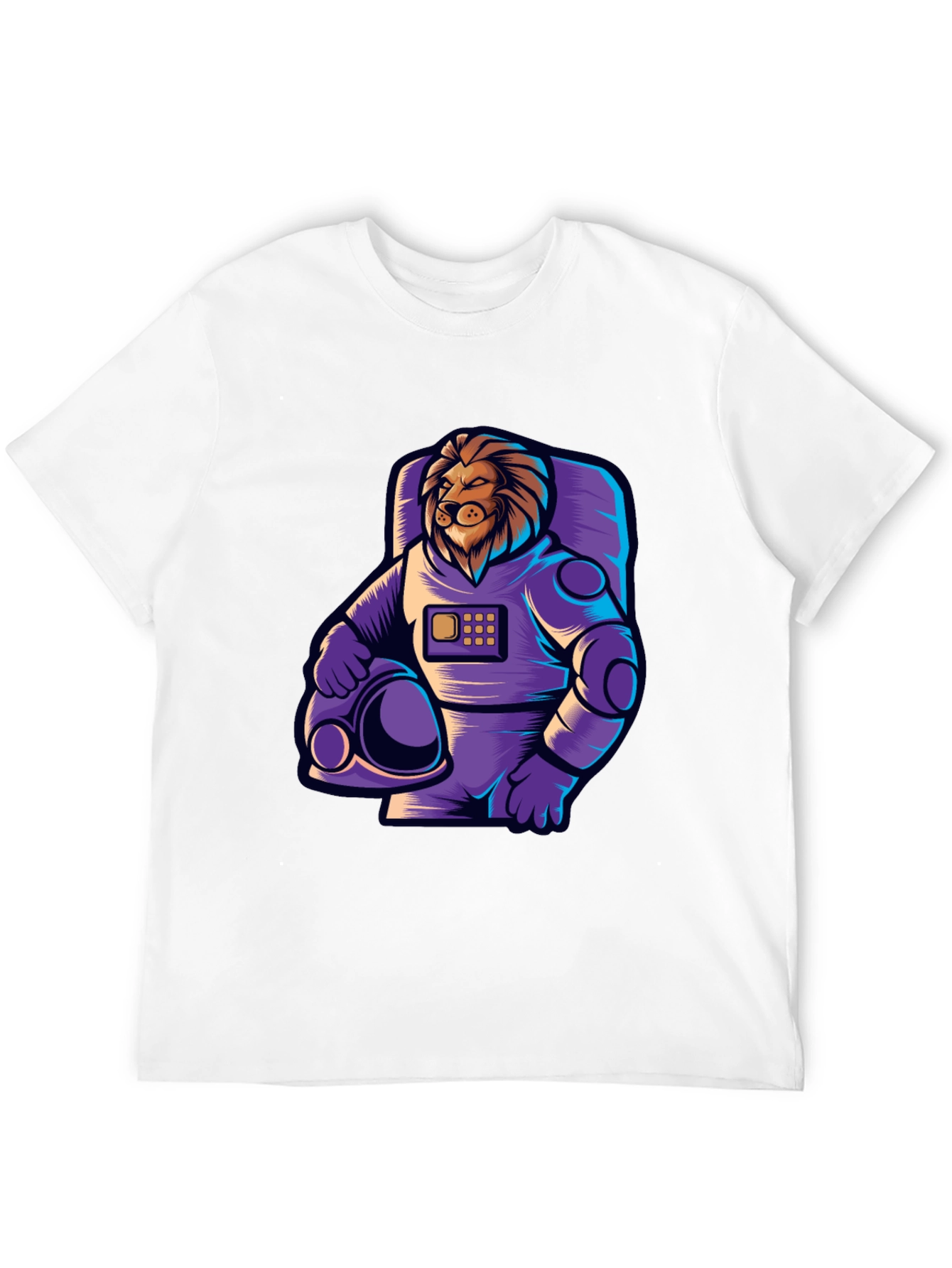 Lion Astronaut Graphic Tee - Cool Space Design