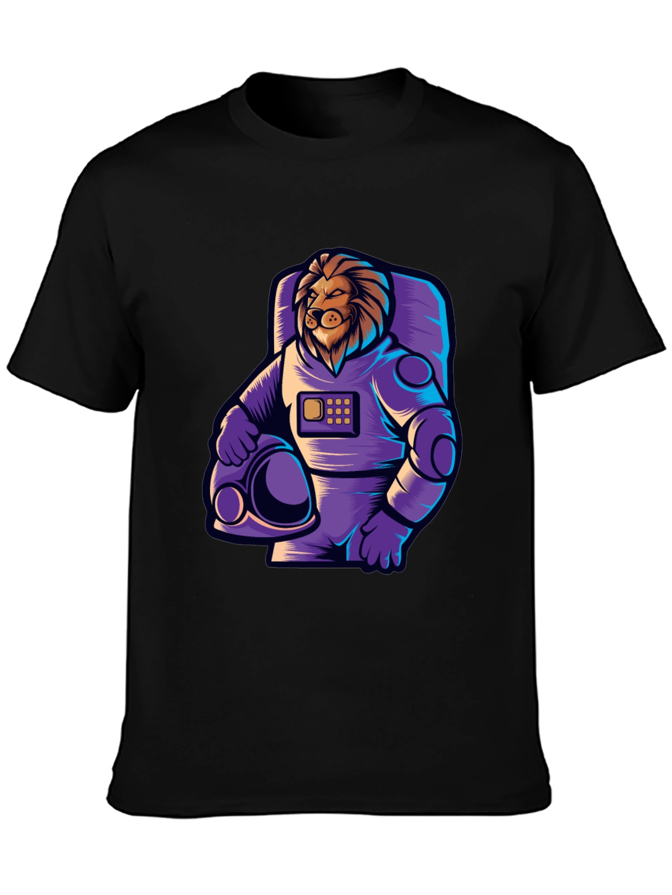 Lion Astronaut Graphic Tee - Cool Space Design