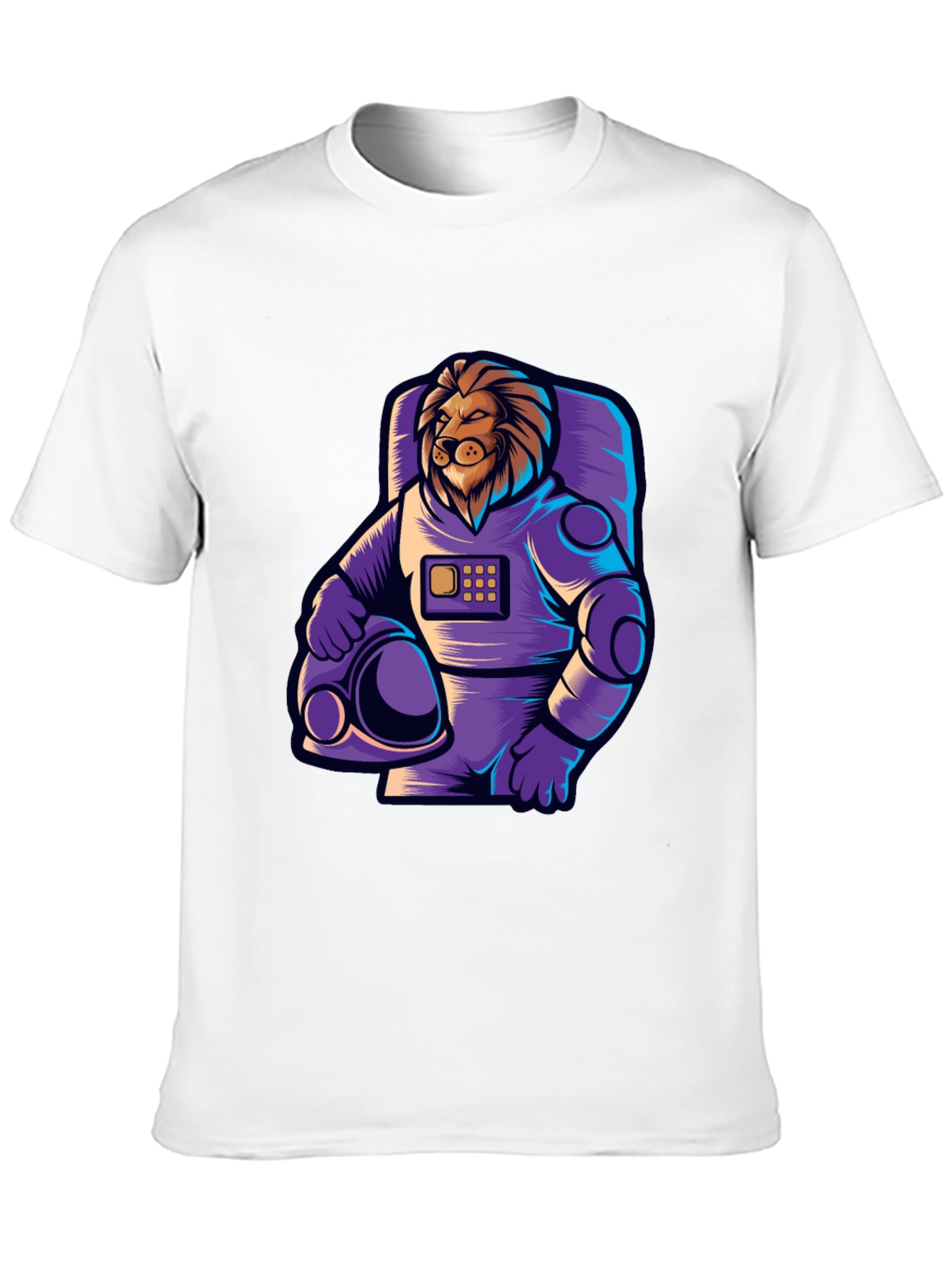 Lion Astronaut Graphic Tee - Cool Space Design