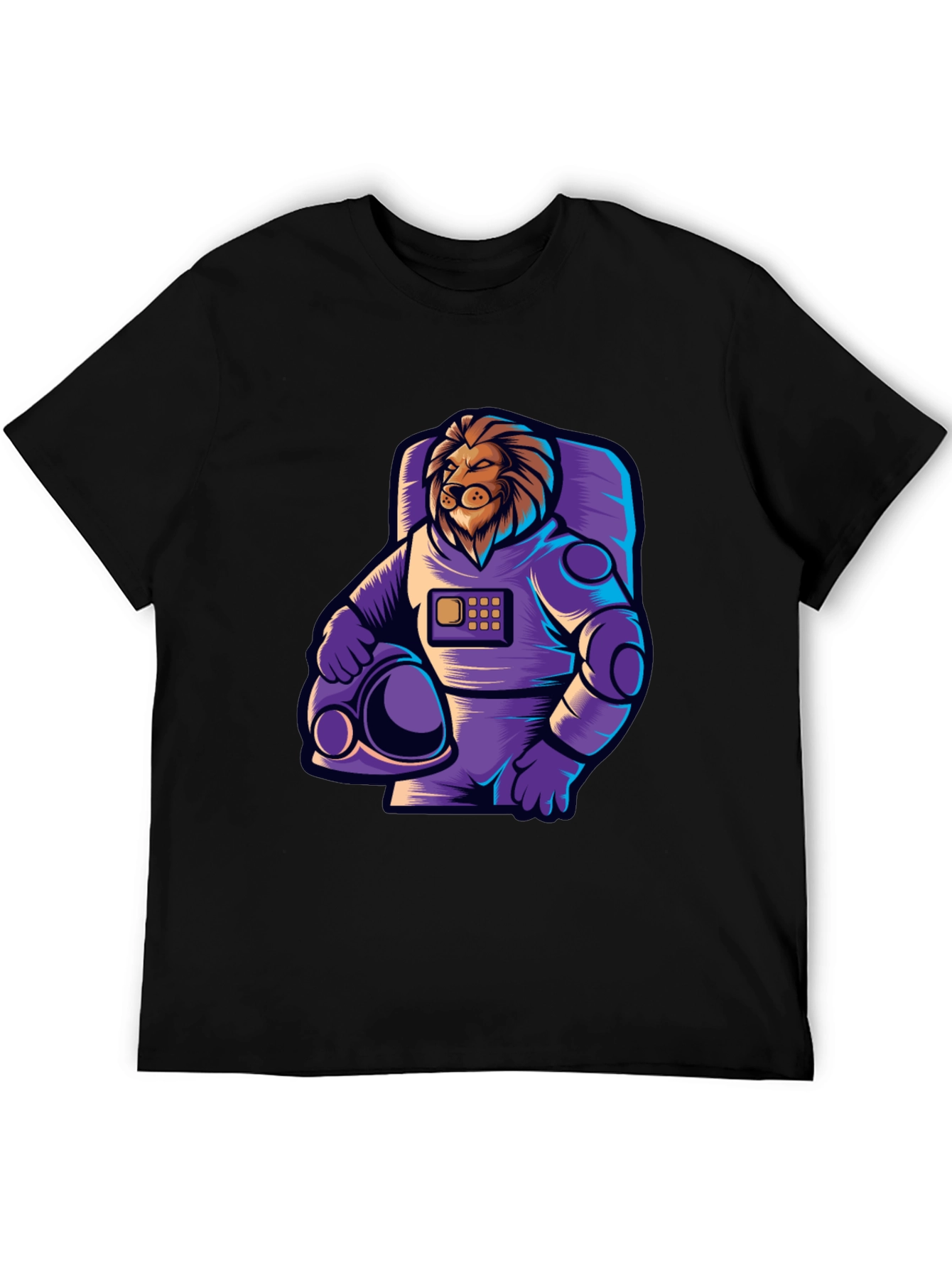 Lion Astronaut Graphic Tee - Cool Space Design