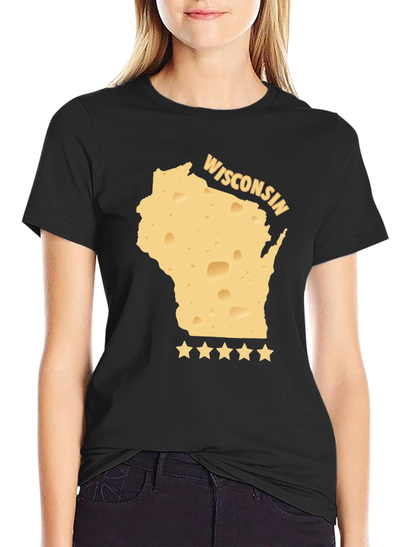 Wisconsin Cheese State Pride T-Shirt - Black
