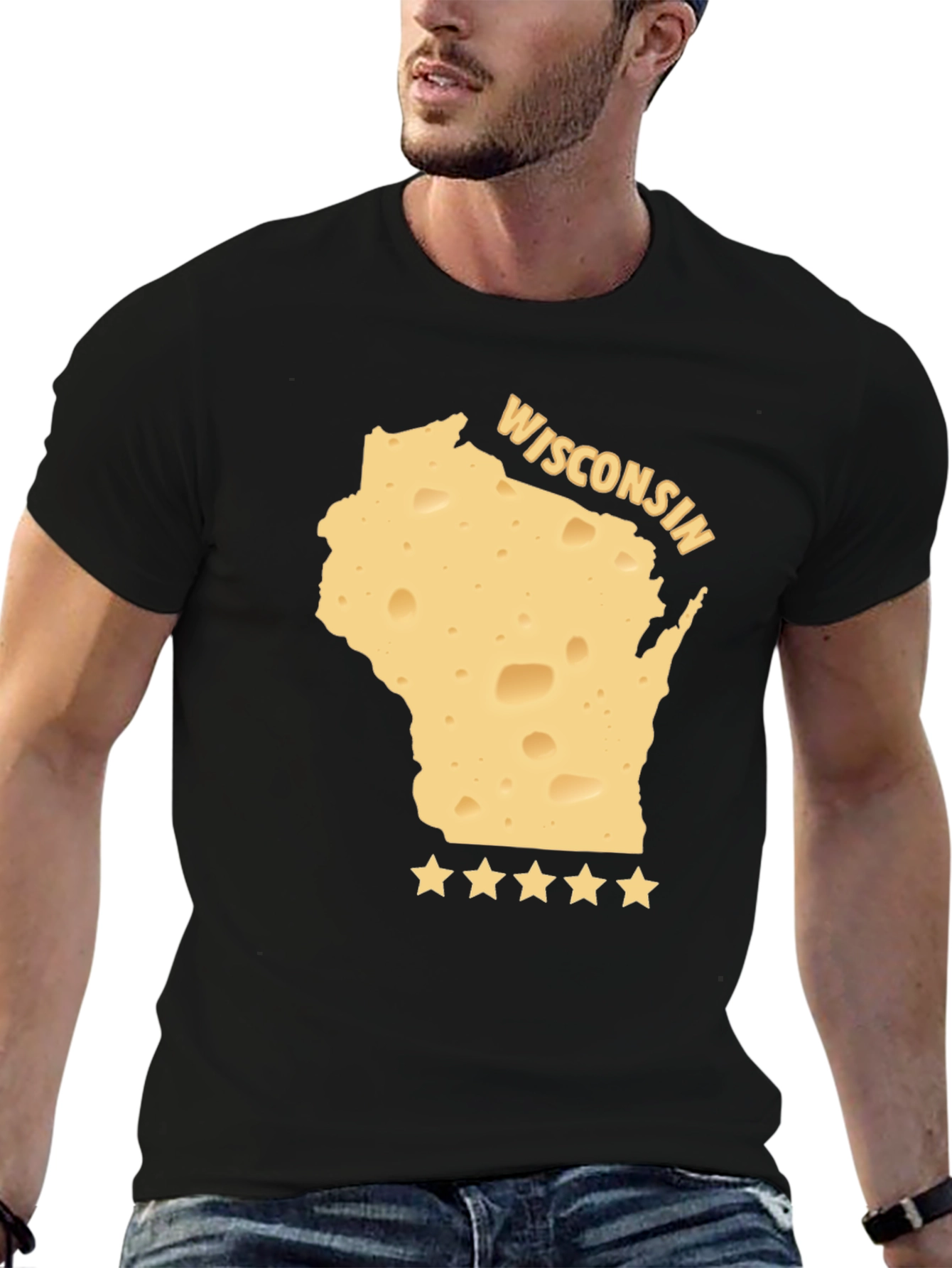 Wisconsin Cheese State Pride T-Shirt - Black