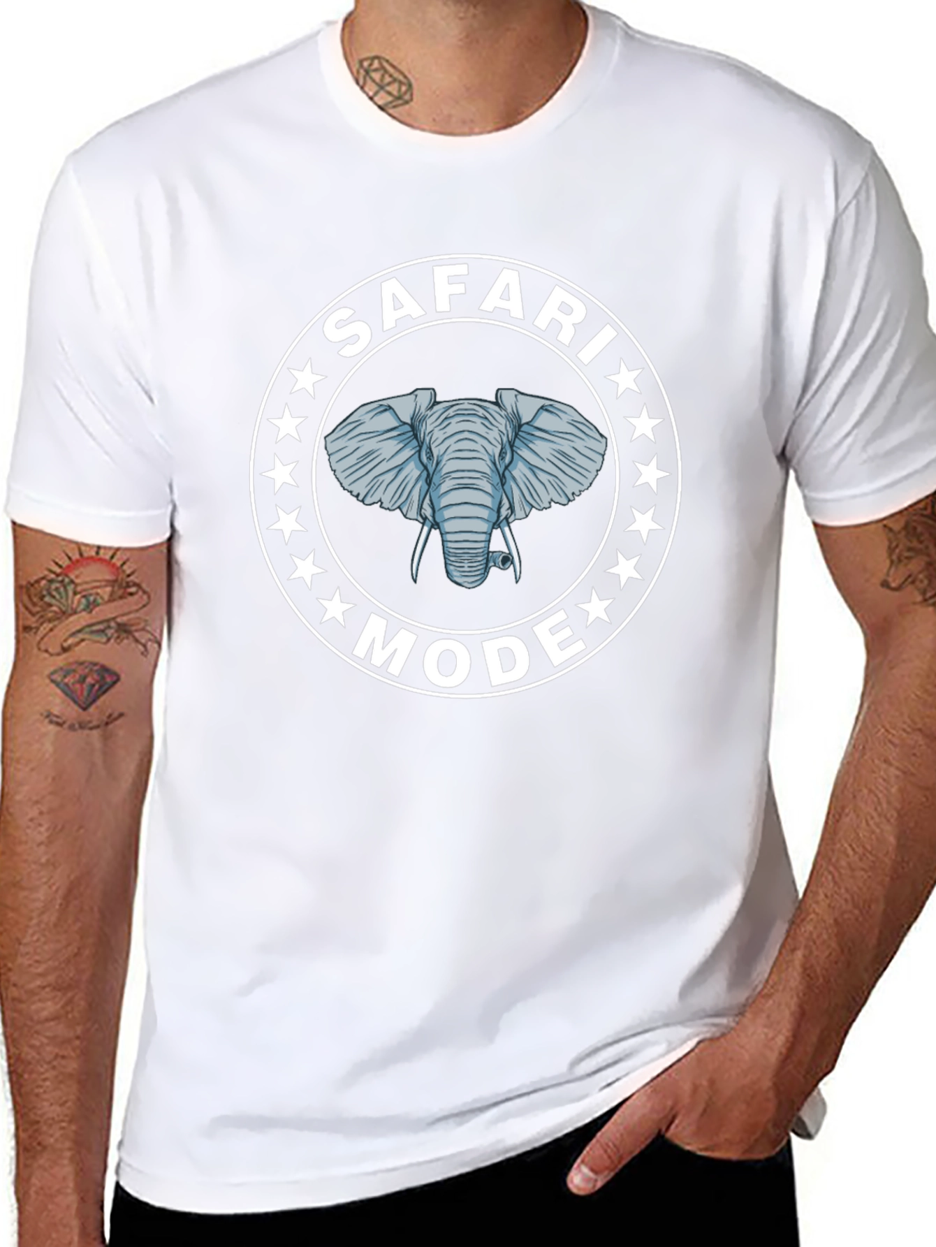 Safari Mode Elephant Graphic Tee - Unisex