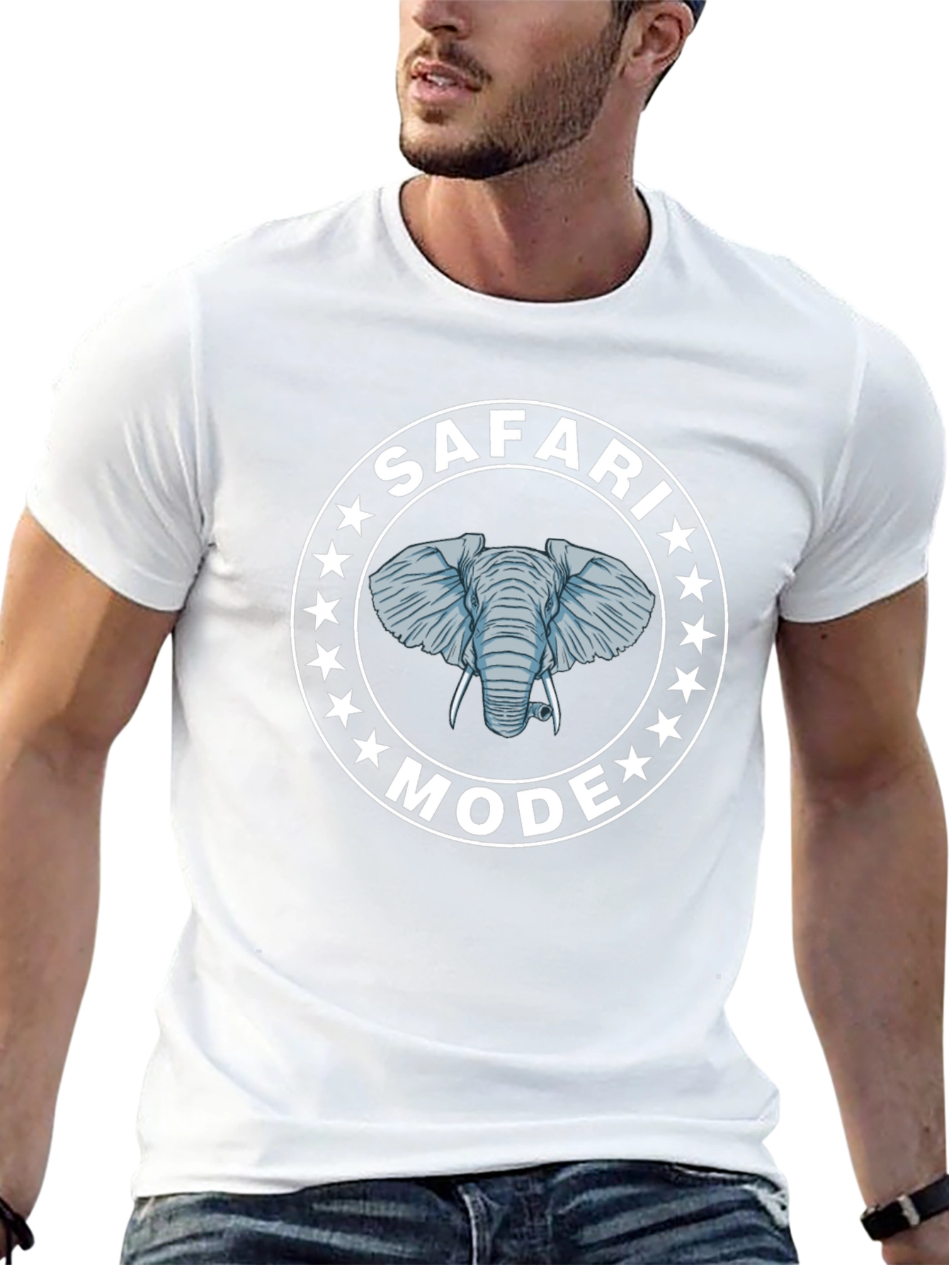 Safari Mode Elephant Graphic Tee - Unisex